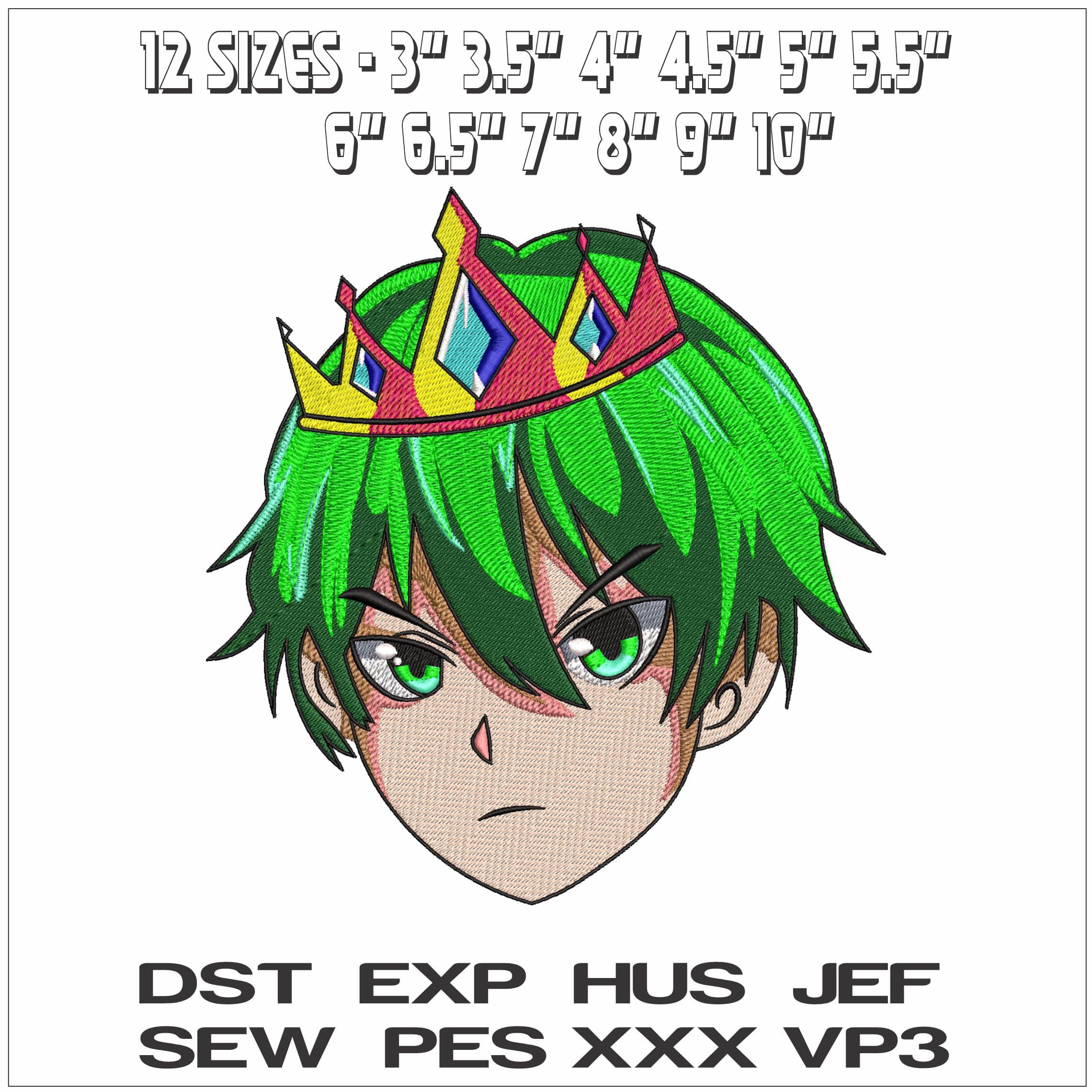 Emote King Riotff Free Fire Game Anime- Elegant embroidery design file - instant download — view 2