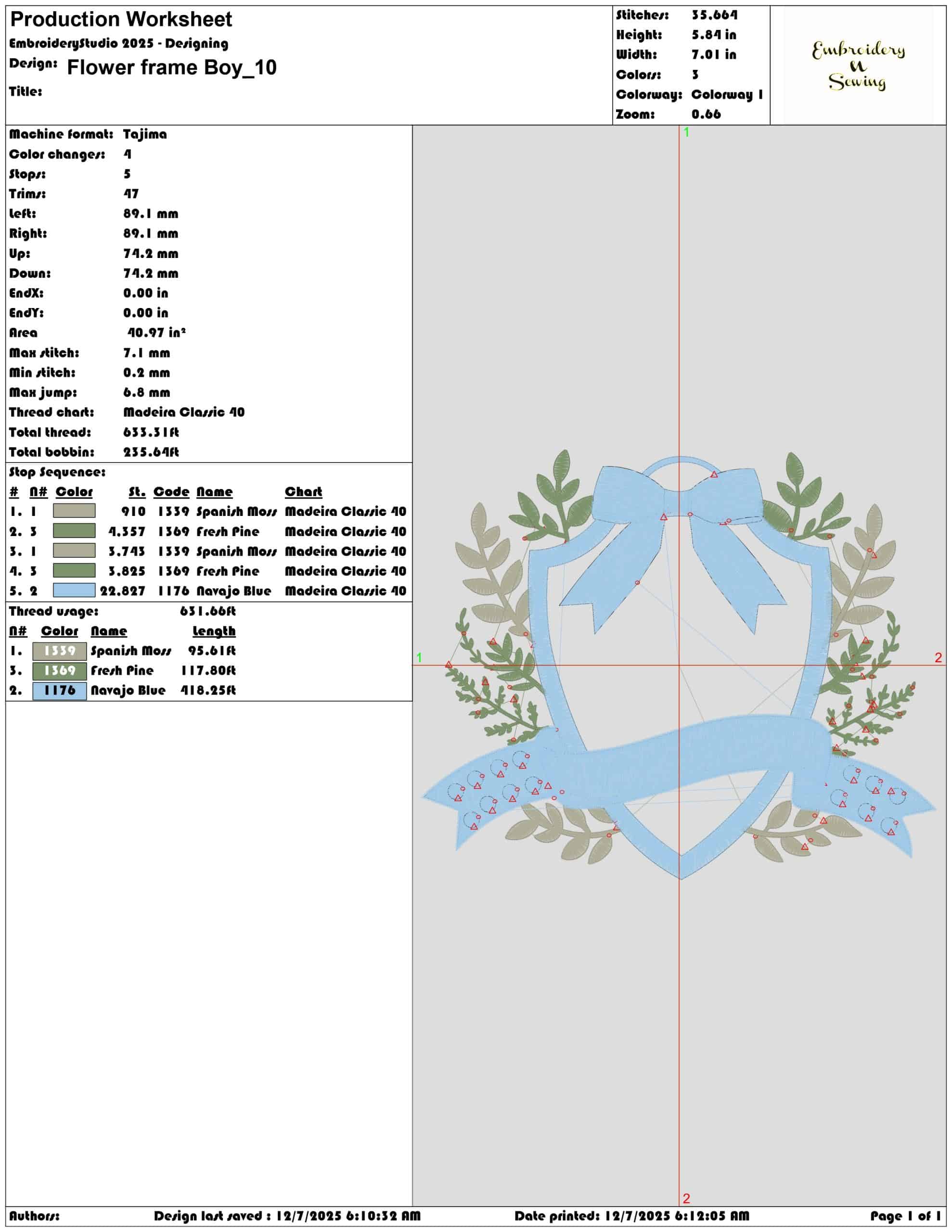 Flower frame Boy- Elegant embroidery design file - instant download — view 3