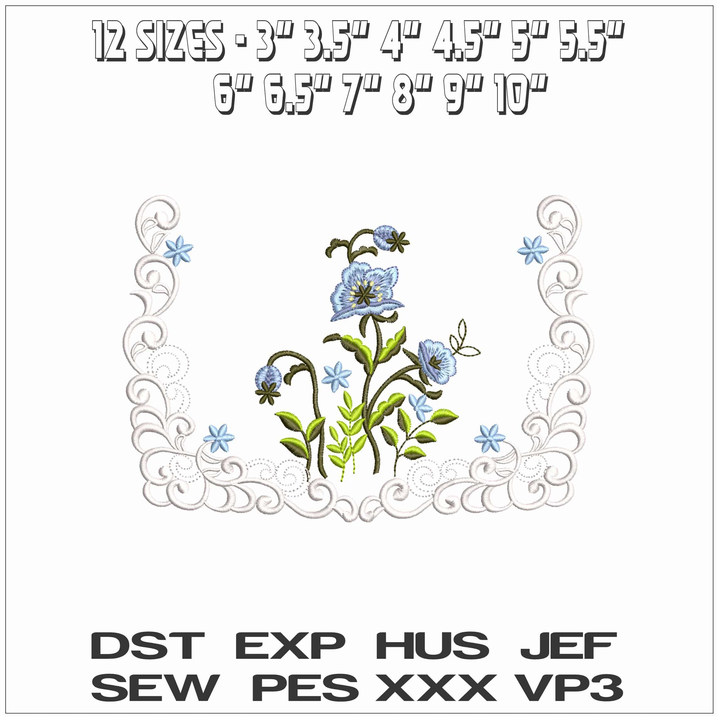 Forget me knot lace- Elegant embroidery design file - instant download — view 2