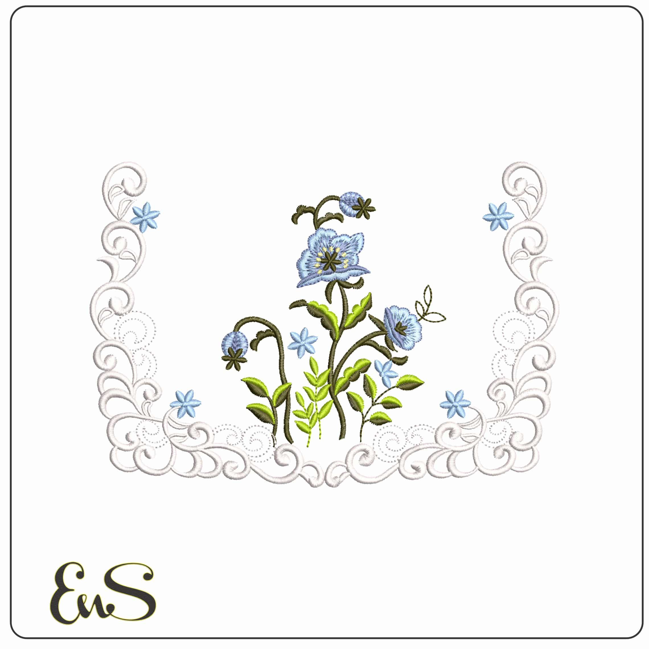 Forget me knot lace- Elegant embroidery design file - instant download