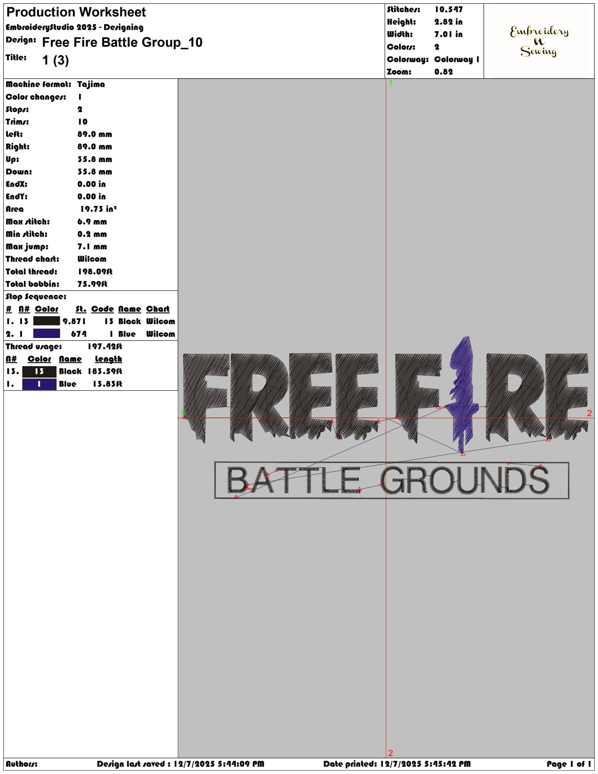 Free Fire Battle Group- Elegant embroidery design file - instant download — view 3