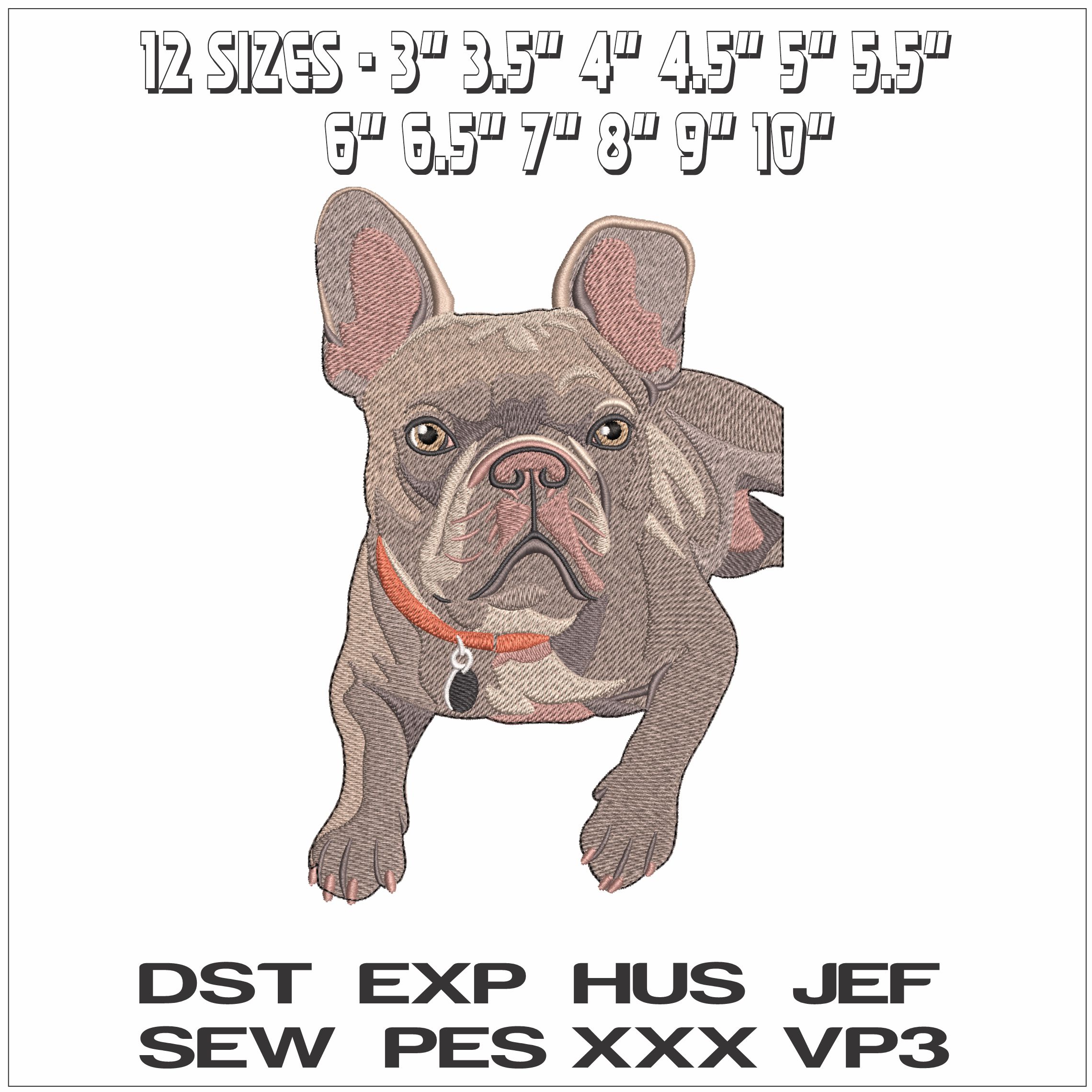 French Bulldog laying down- Elegant embroidery design file - instant download — view 2
