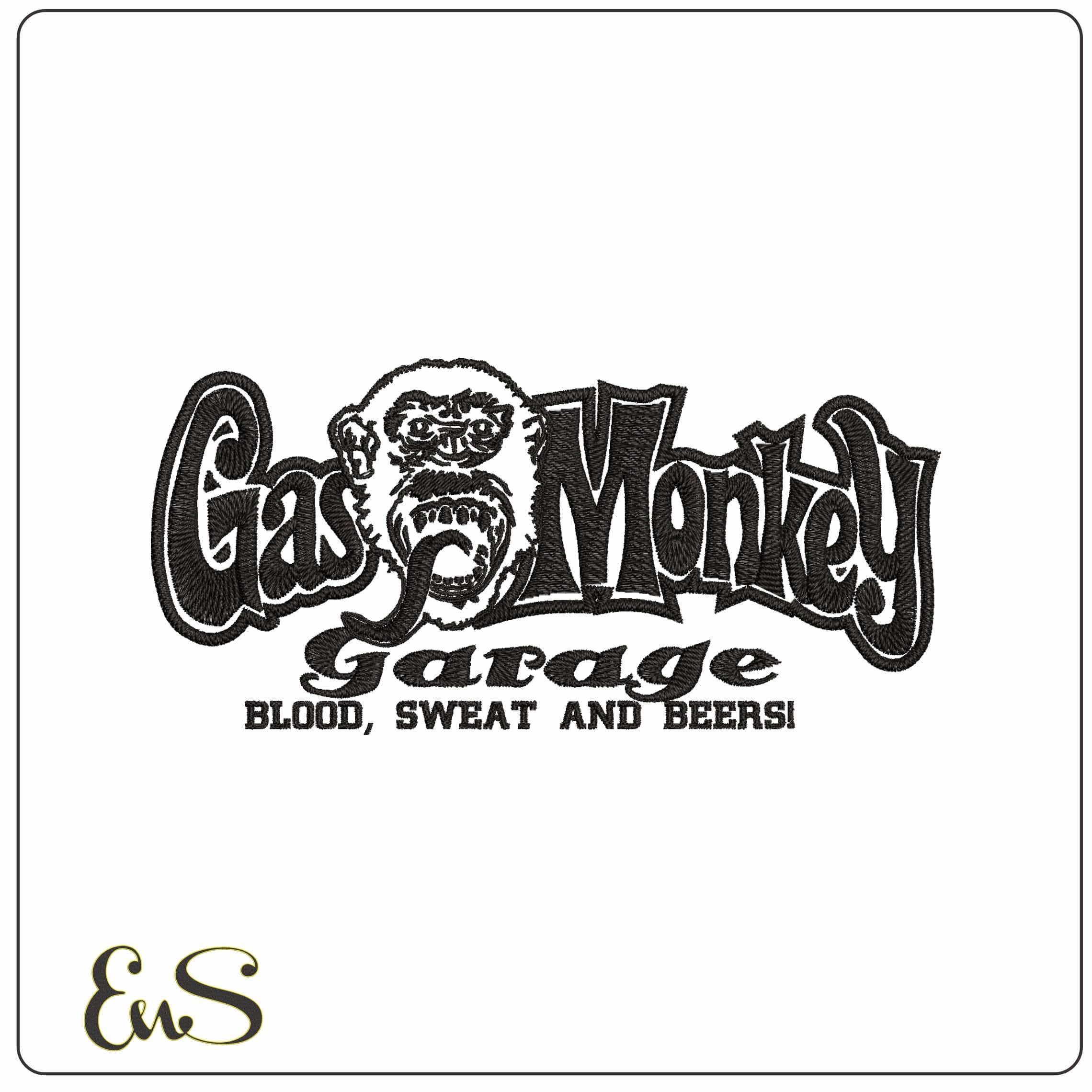 Gas Monkey Garage- Elegant embroidery design file - instant download