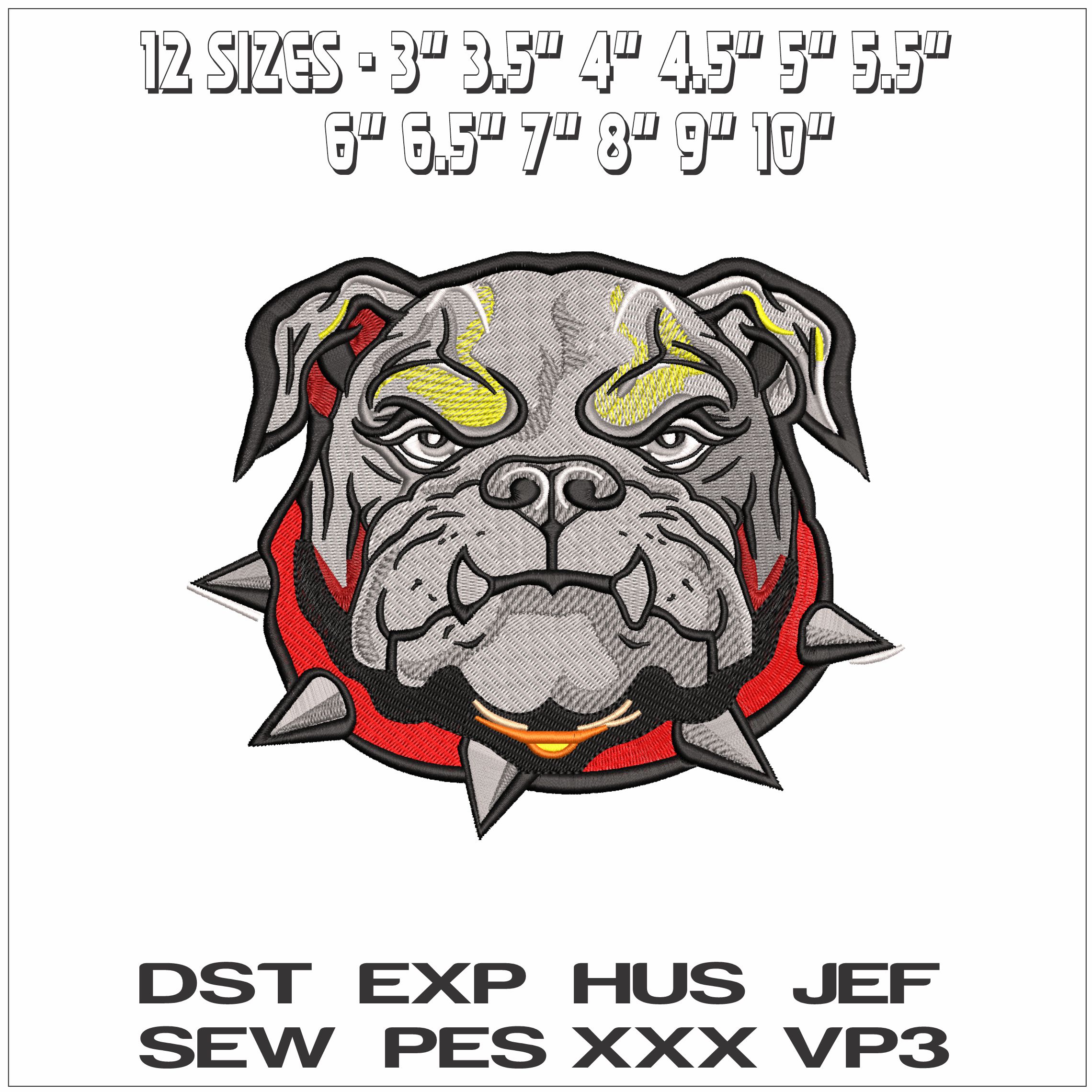 Georgia Bulldog realistic- Elegant embroidery design file - instant download — view 2