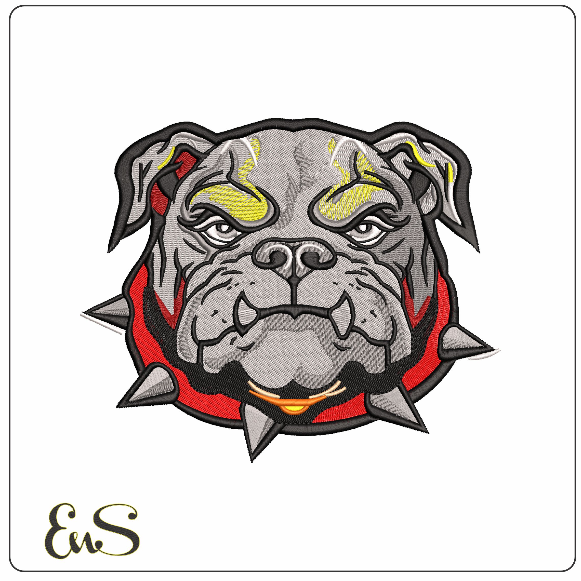 Georgia Bulldog realistic- Elegant embroidery design file - instant download
