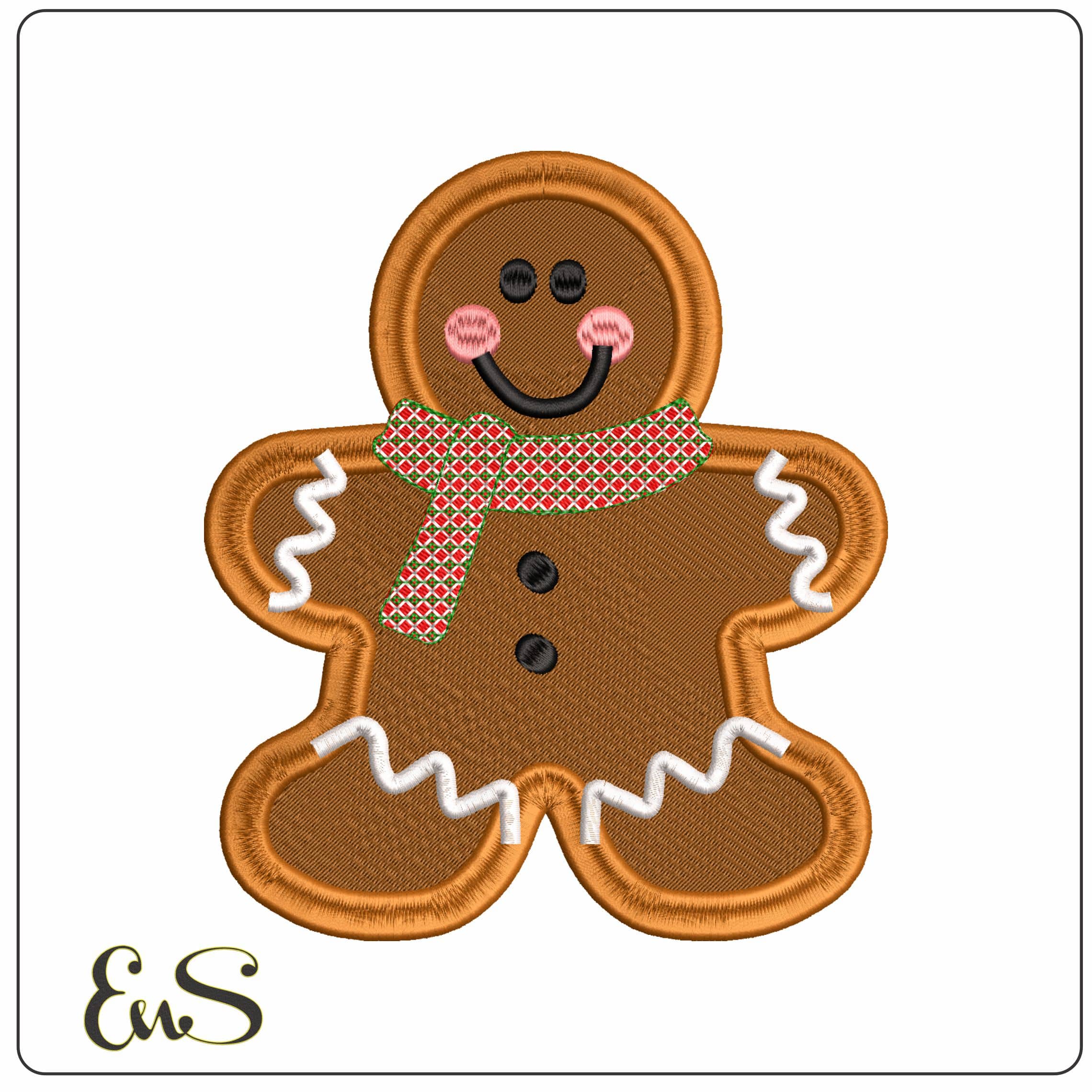Gingerbread Woman- Elegant embroidery design file - instant download