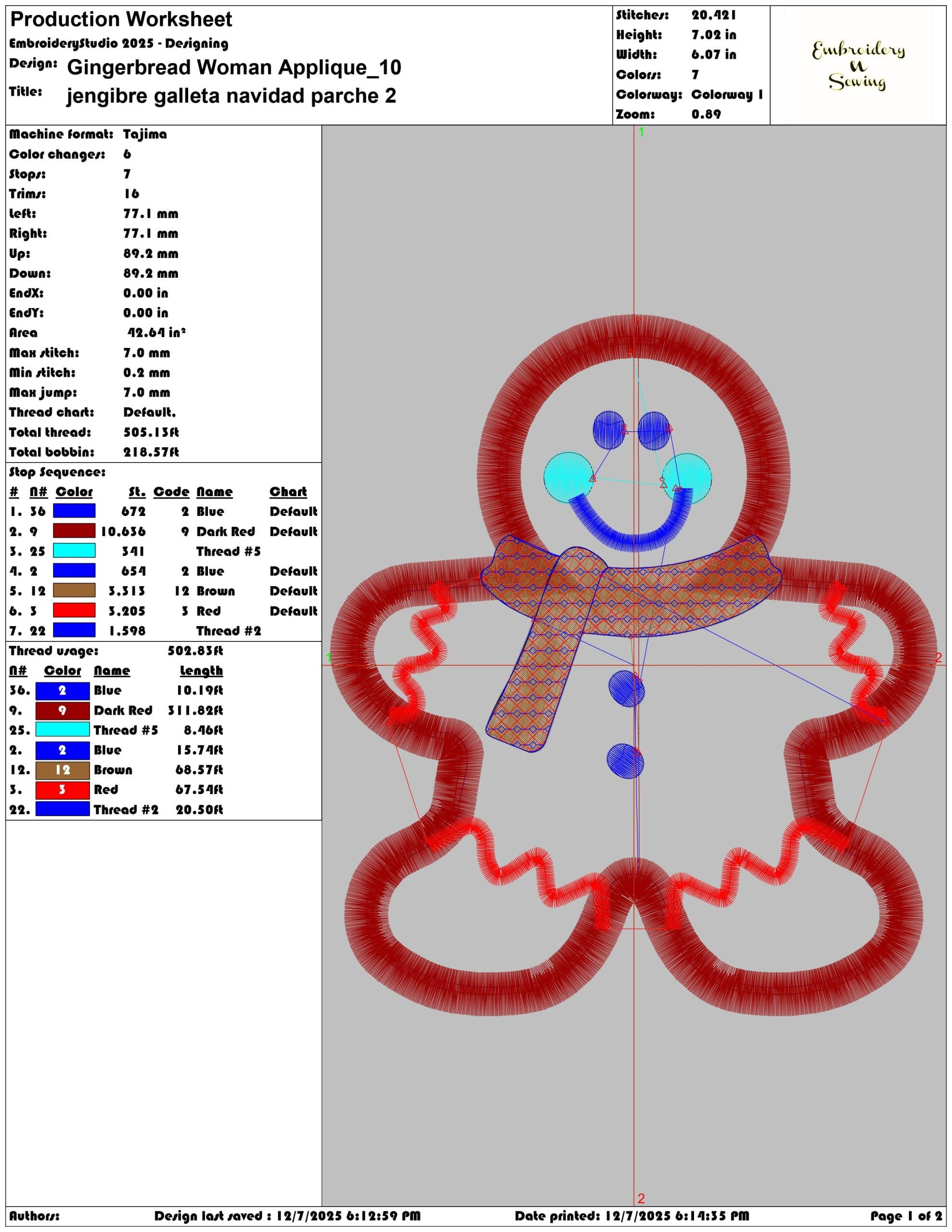 Gingerbread Woman Applique- Elegant embroidery design file - instant download — view 3