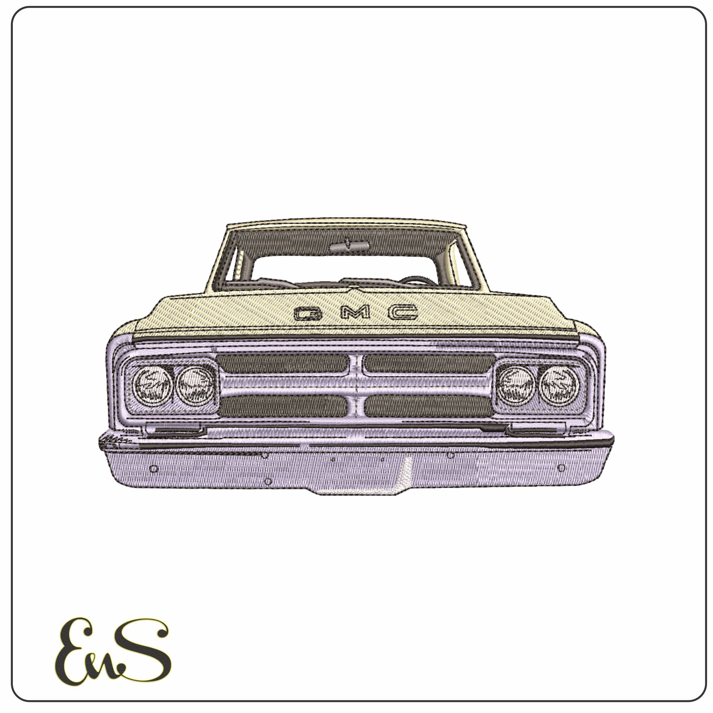 GMC Truck- Elegant embroidery design file - instant download
