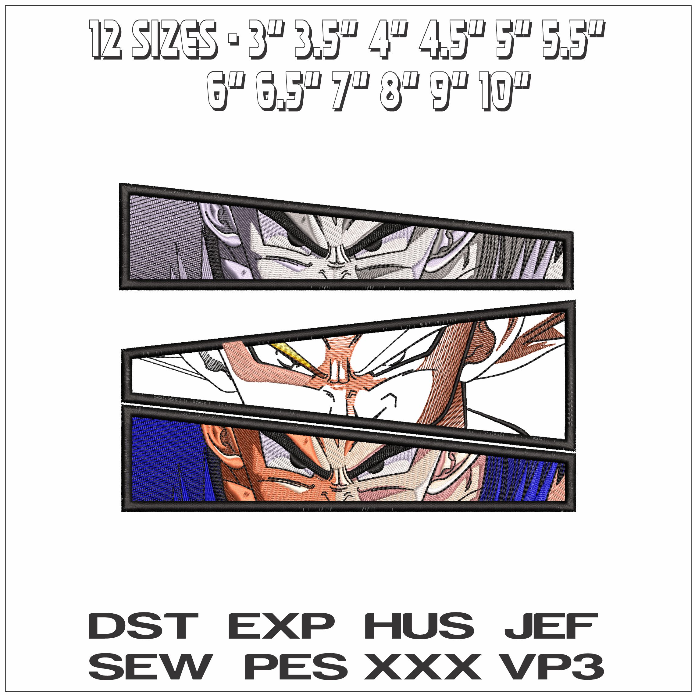 Goku Eyes x 3 Dragon Ball Anime- Elegant embroidery design file - instant download — view 2