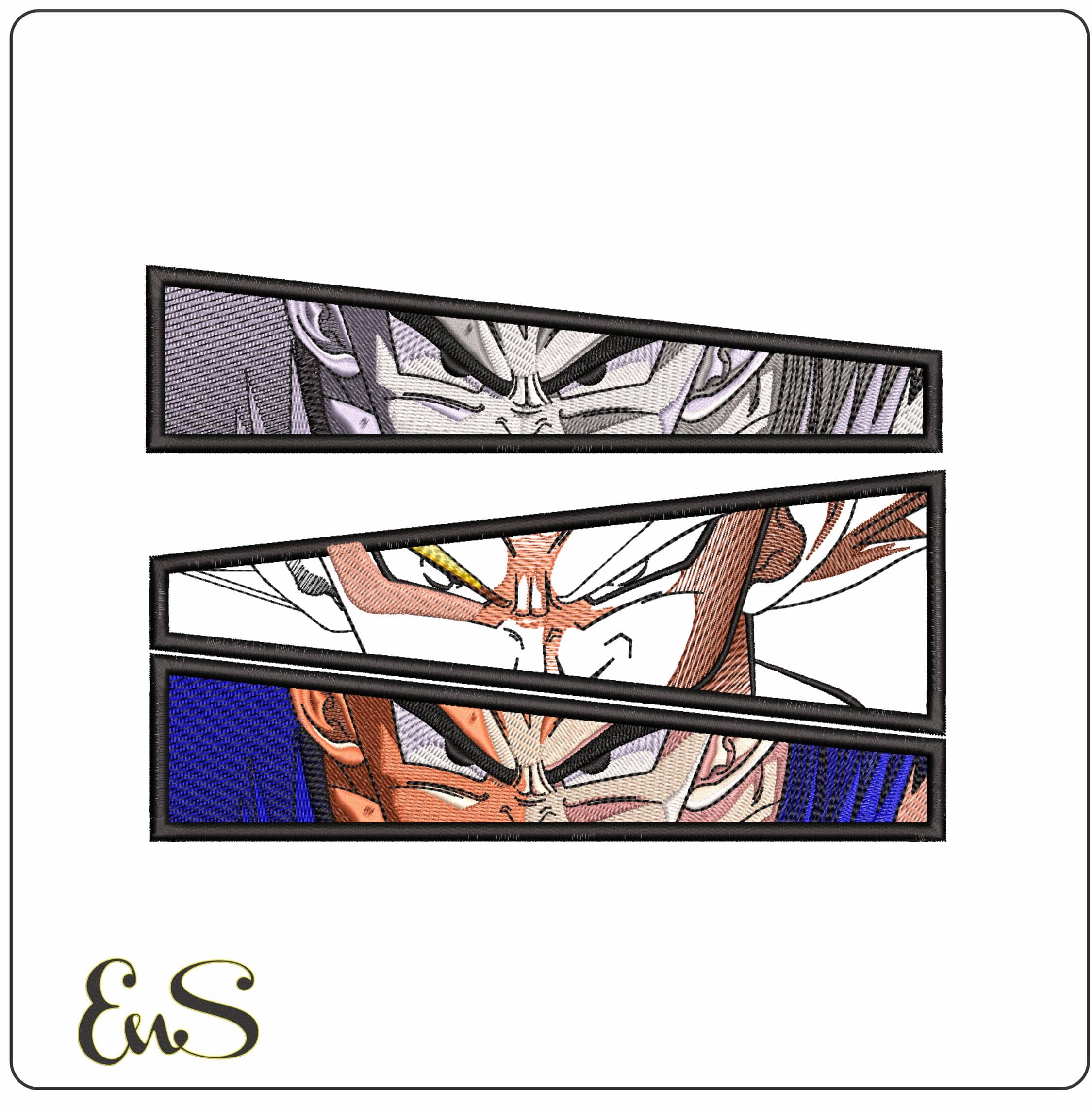 Goku Eyes x 3 Dragon Ball Anime- Elegant embroidery design file - instant download