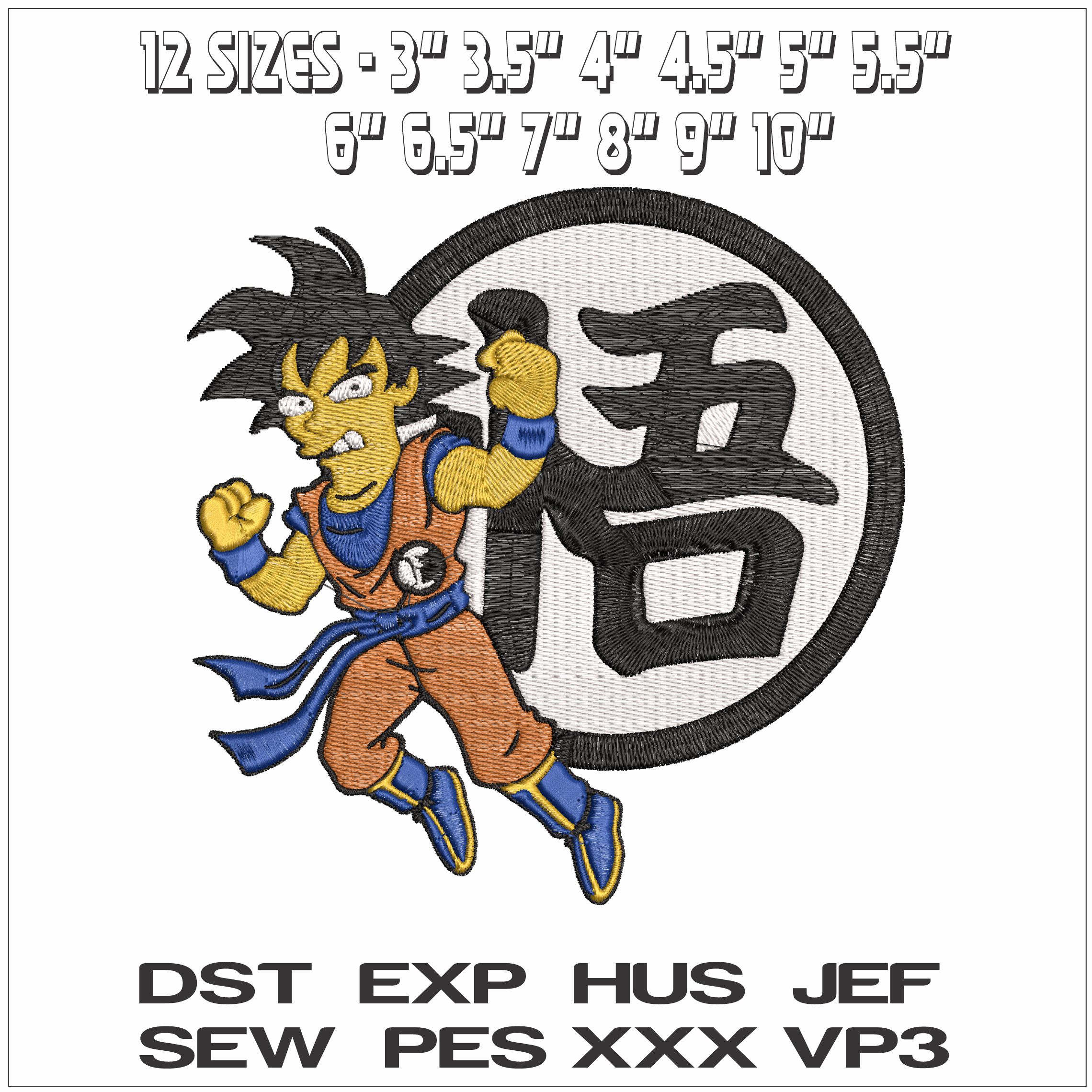 Goku Simpsons- Elegant embroidery design file - instant download — view 2