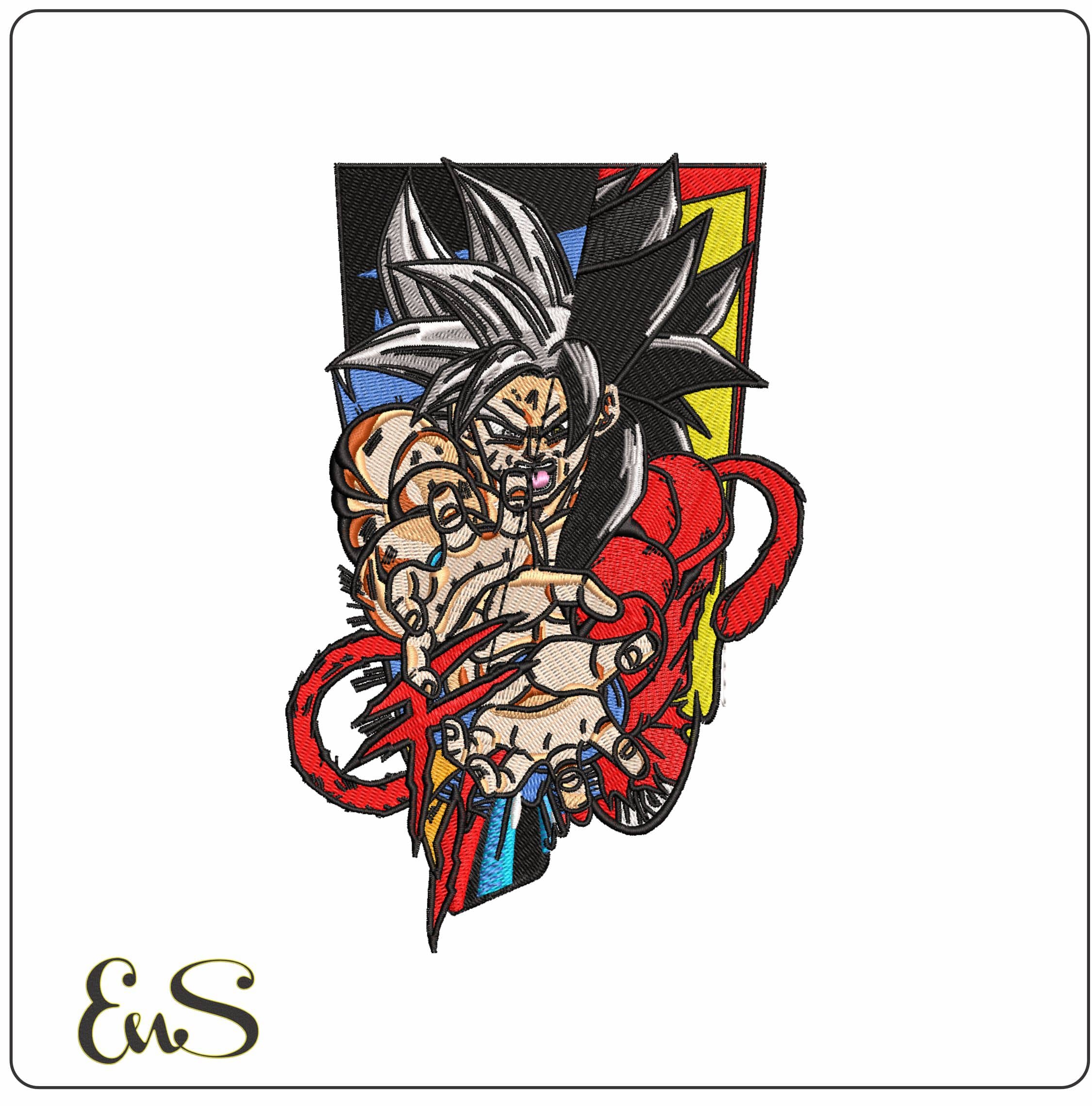 Goku Super Saiyan 4 Dragon Ball Anime- Elegant embroidery design file - instant download