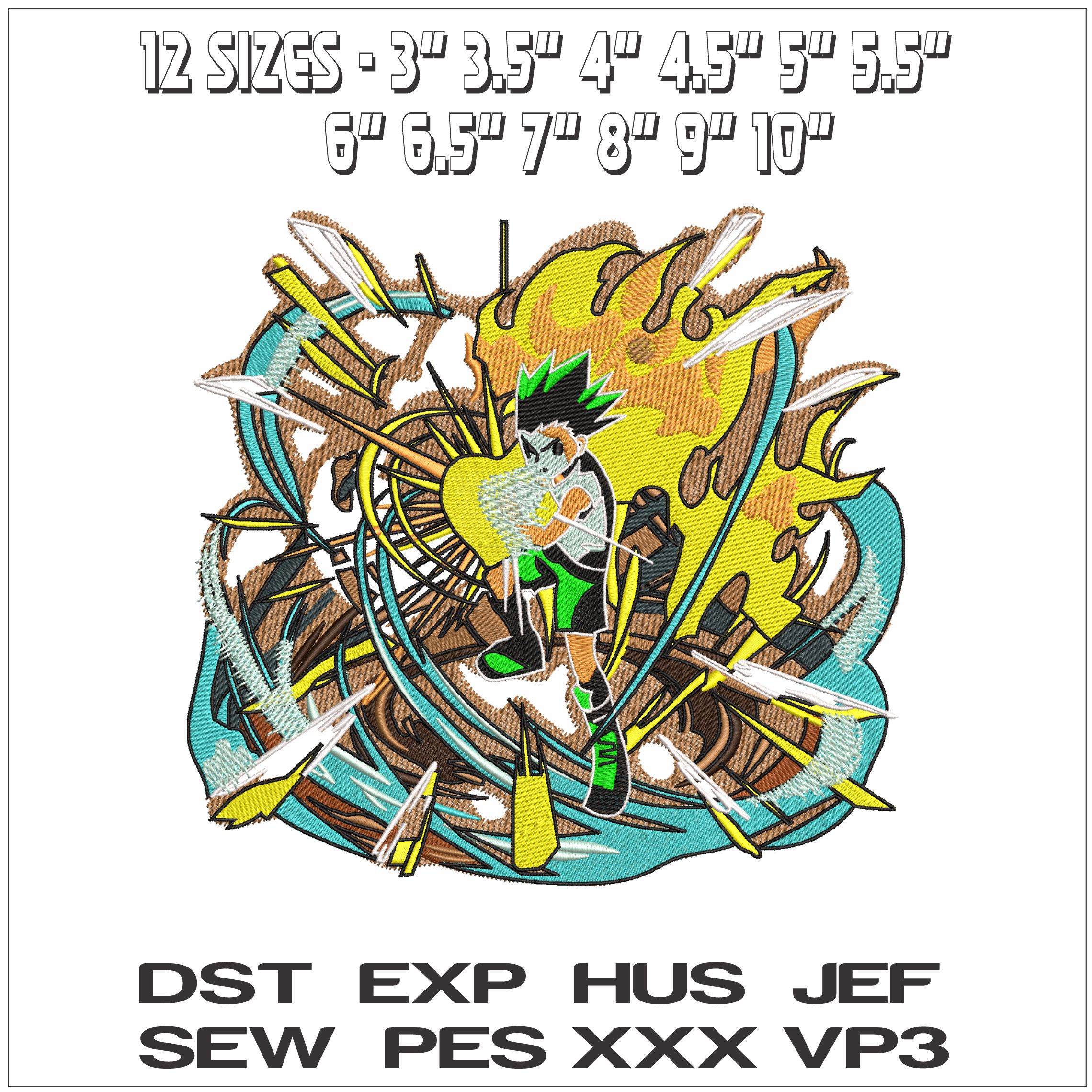 Gon Freecss Hunter x Hunter Anime- Elegant embroidery design file - instant download — view 2