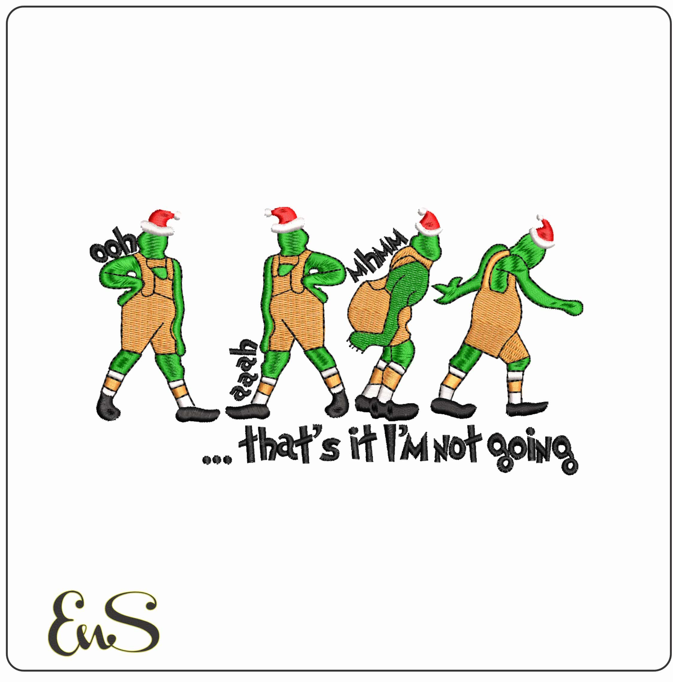 Grinch Stealing Christmas- Elegant embroidery design file - instant download