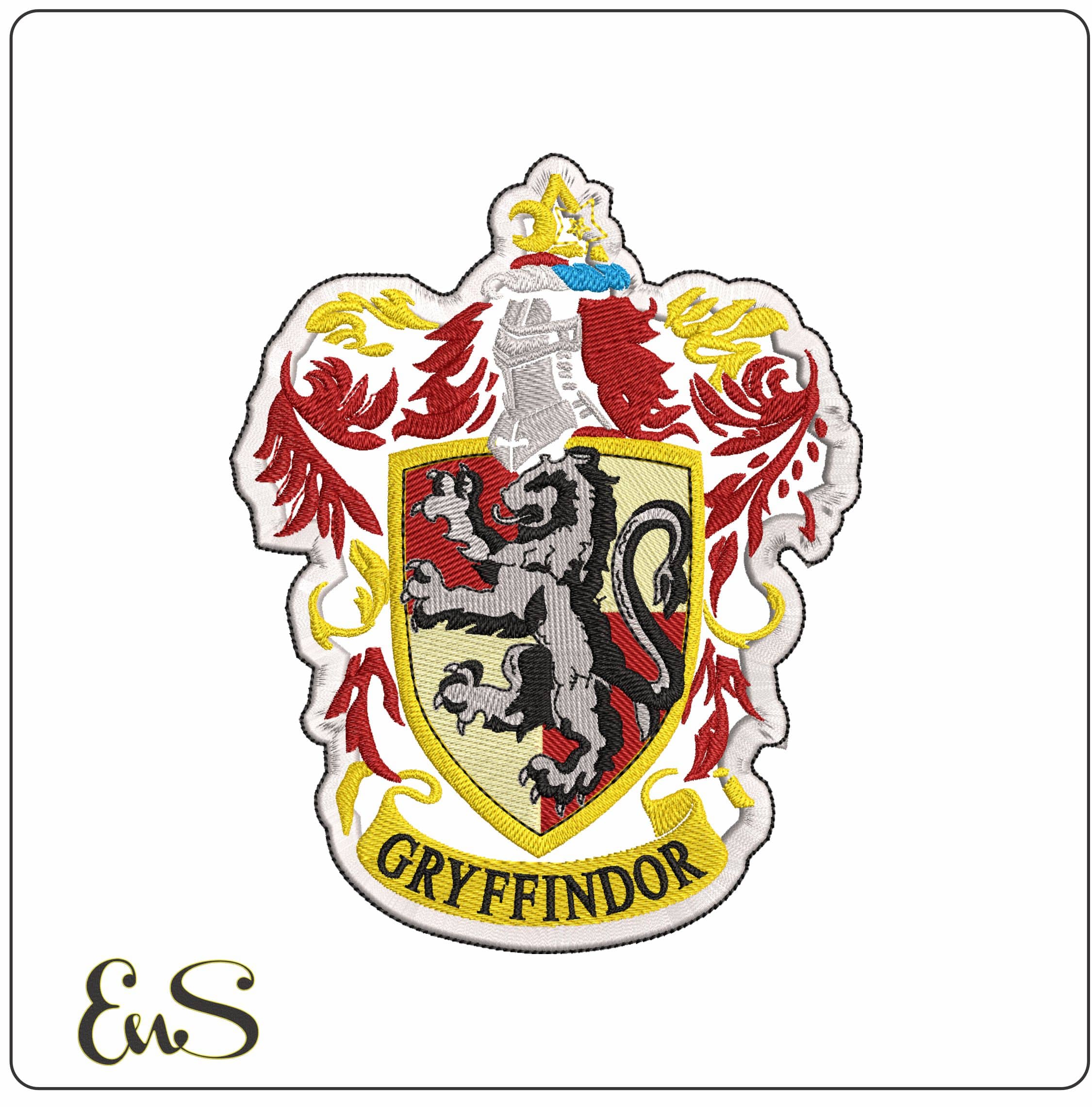 Gryffindor Shield- Elegant embroidery design file - instant download