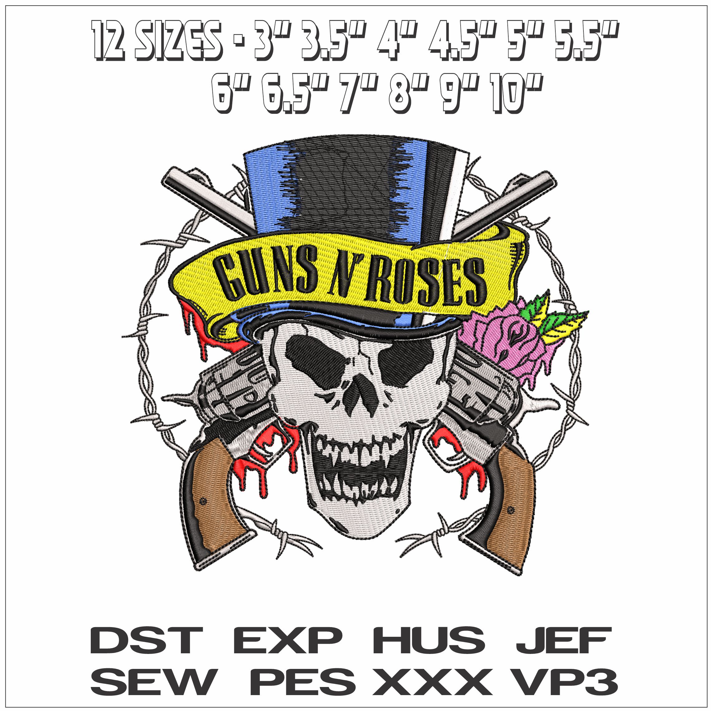 Guns N Roses Barb Wire- Elegant embroidery design file - instant download — view 2