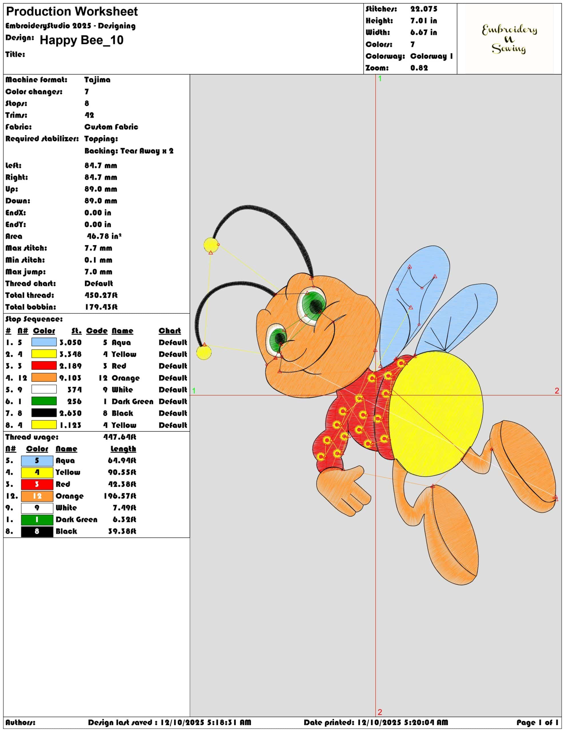 Happy Bee- Elegant embroidery design file - instant download — view 3