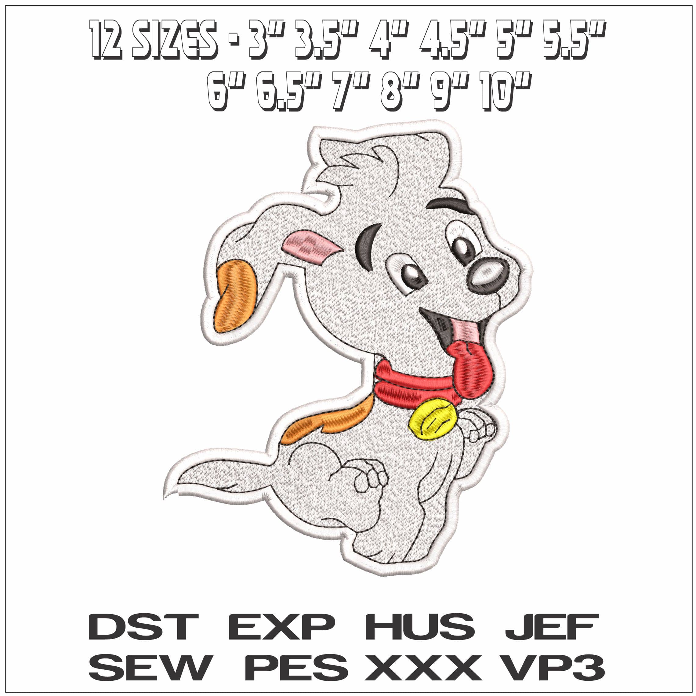 Happy Bouncing Child Dog- Elegant embroidery design file - instant download — view 2