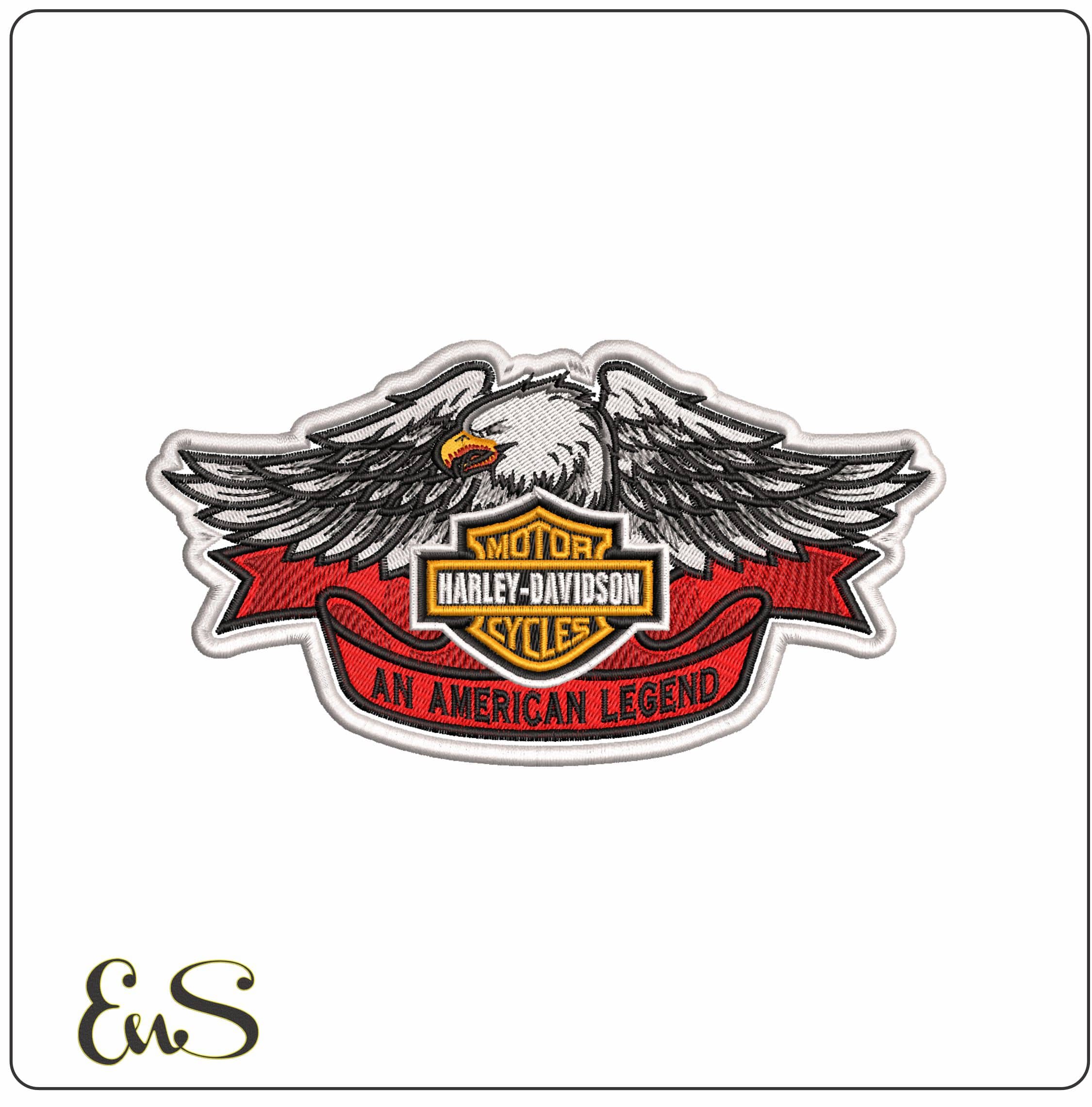 Harley Davidson American Legend Logo- Elegant embroidery design file - instant download