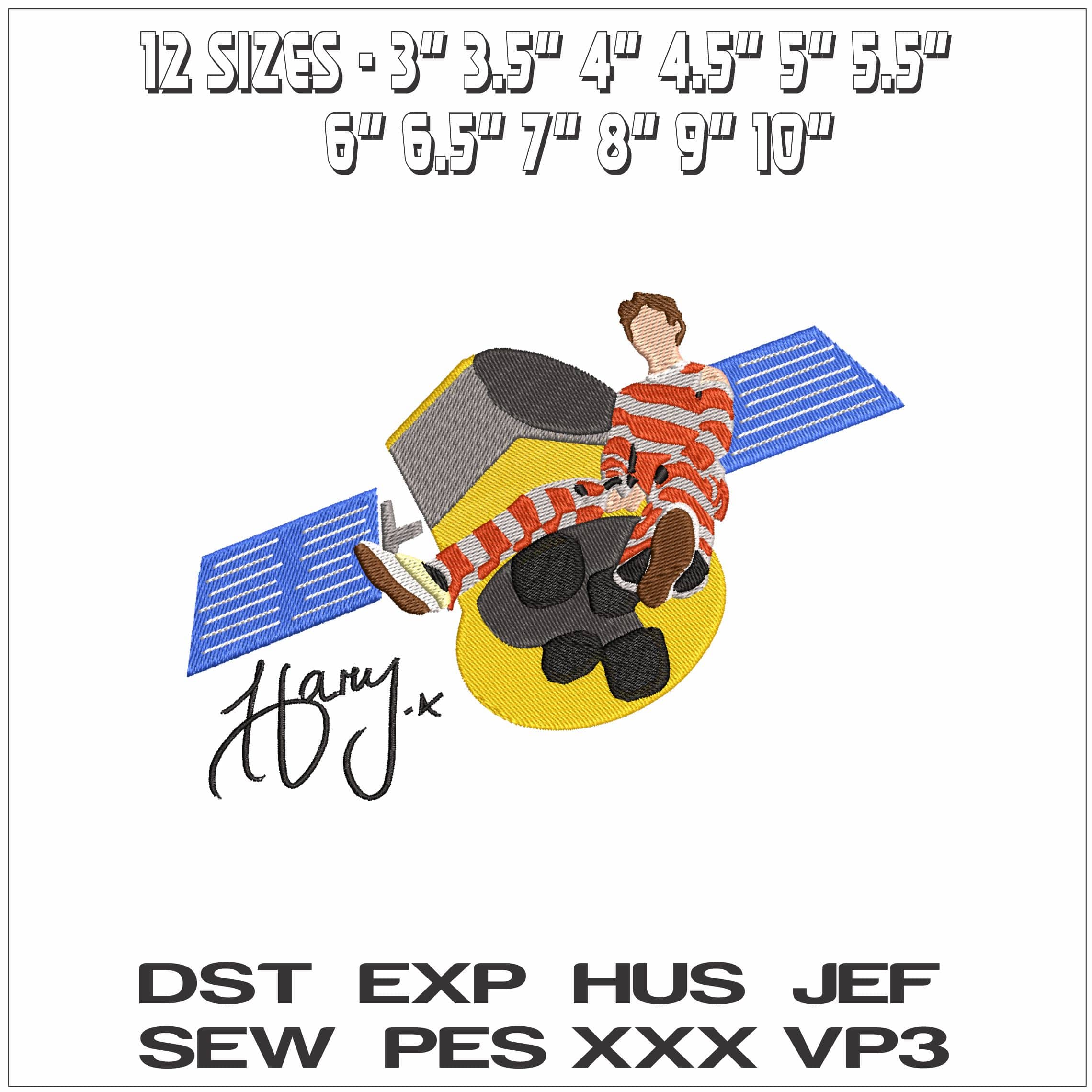 Harry Styles Cosmic- Elegant embroidery design file - instant download — view 2