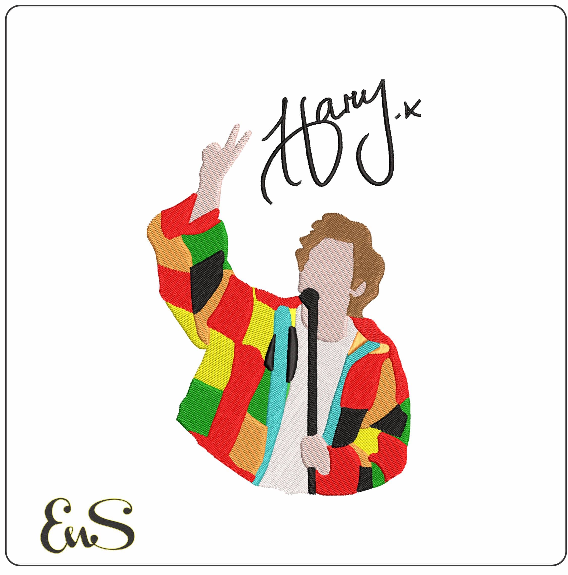 Harry Styles T shirt- Elegant embroidery design file - instant download