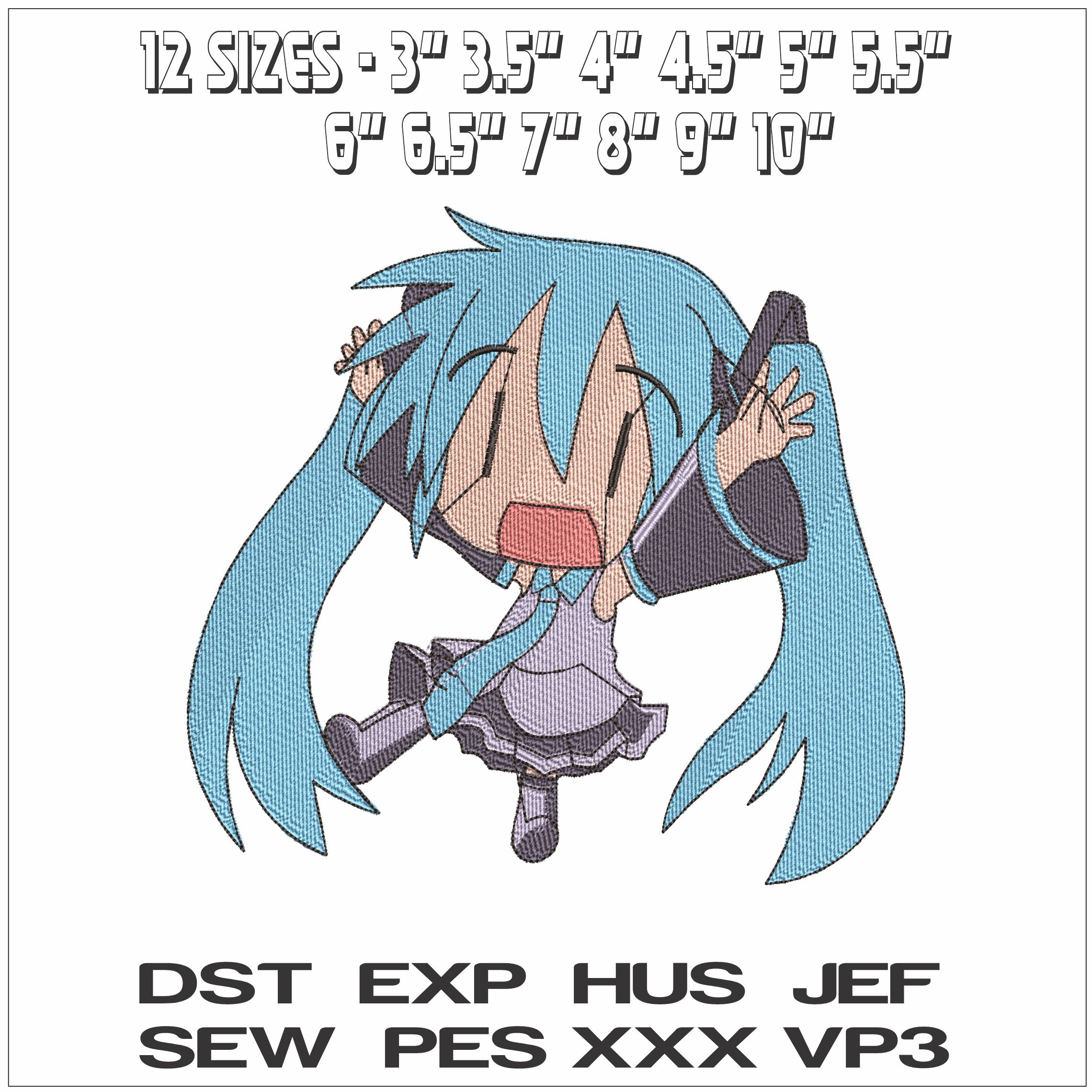 Hatsune Maki Sing Vocaloid Anime- Elegant embroidery design file - instant download — view 2