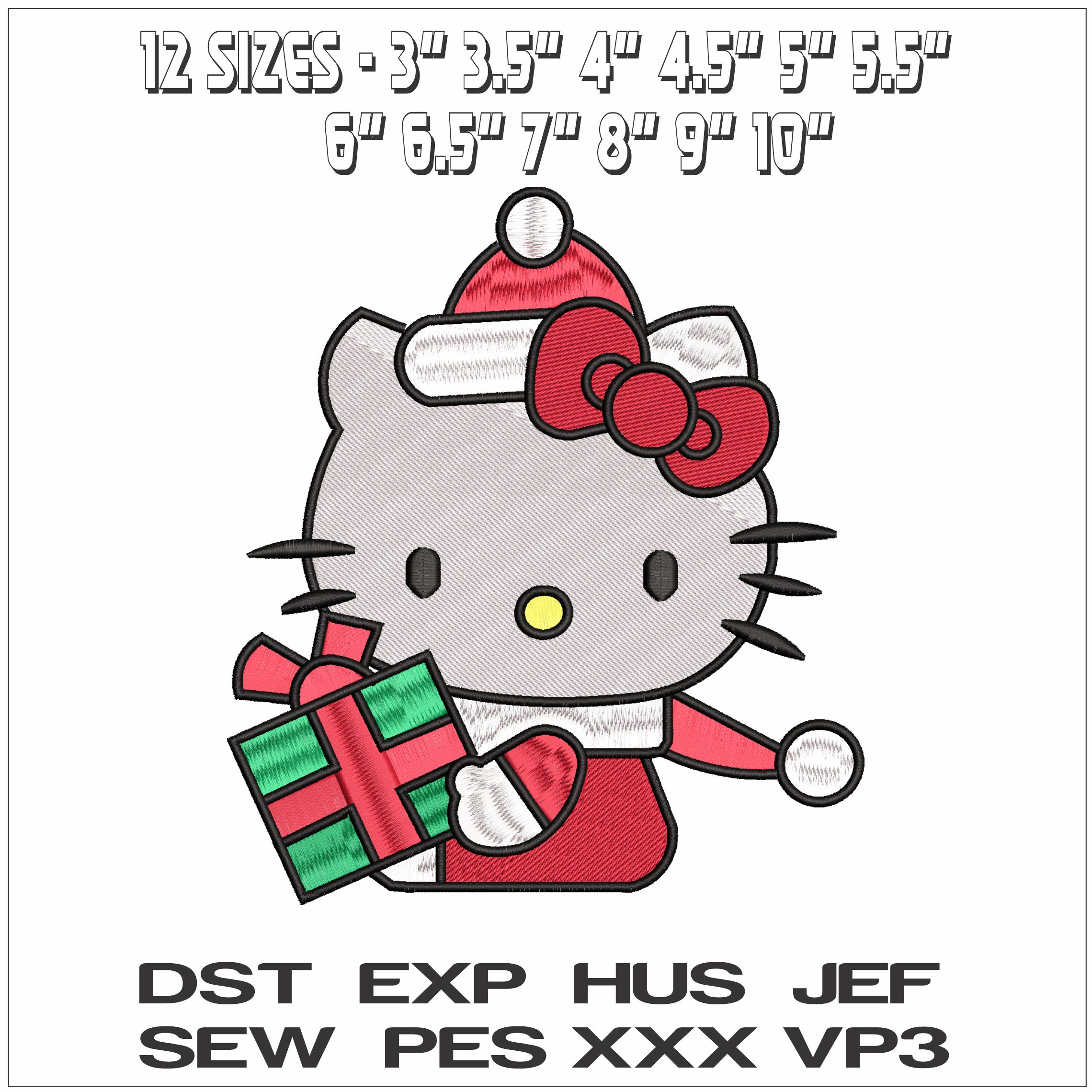 Hello Kitty Delivering a Present- Elegant embroidery design file - instant download — view 2