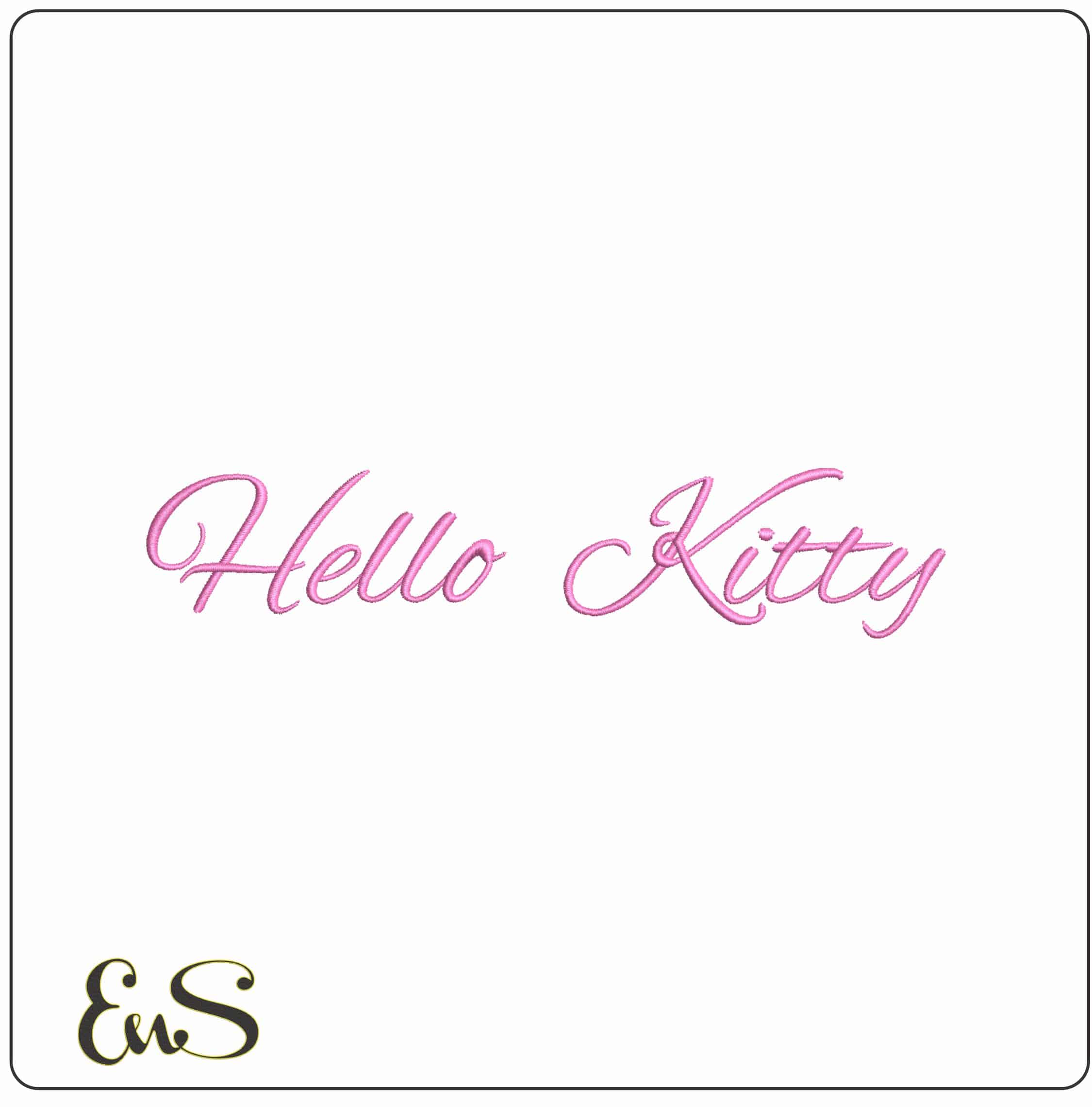 Hello Kitty Long Name- Elegant embroidery design file - instant download