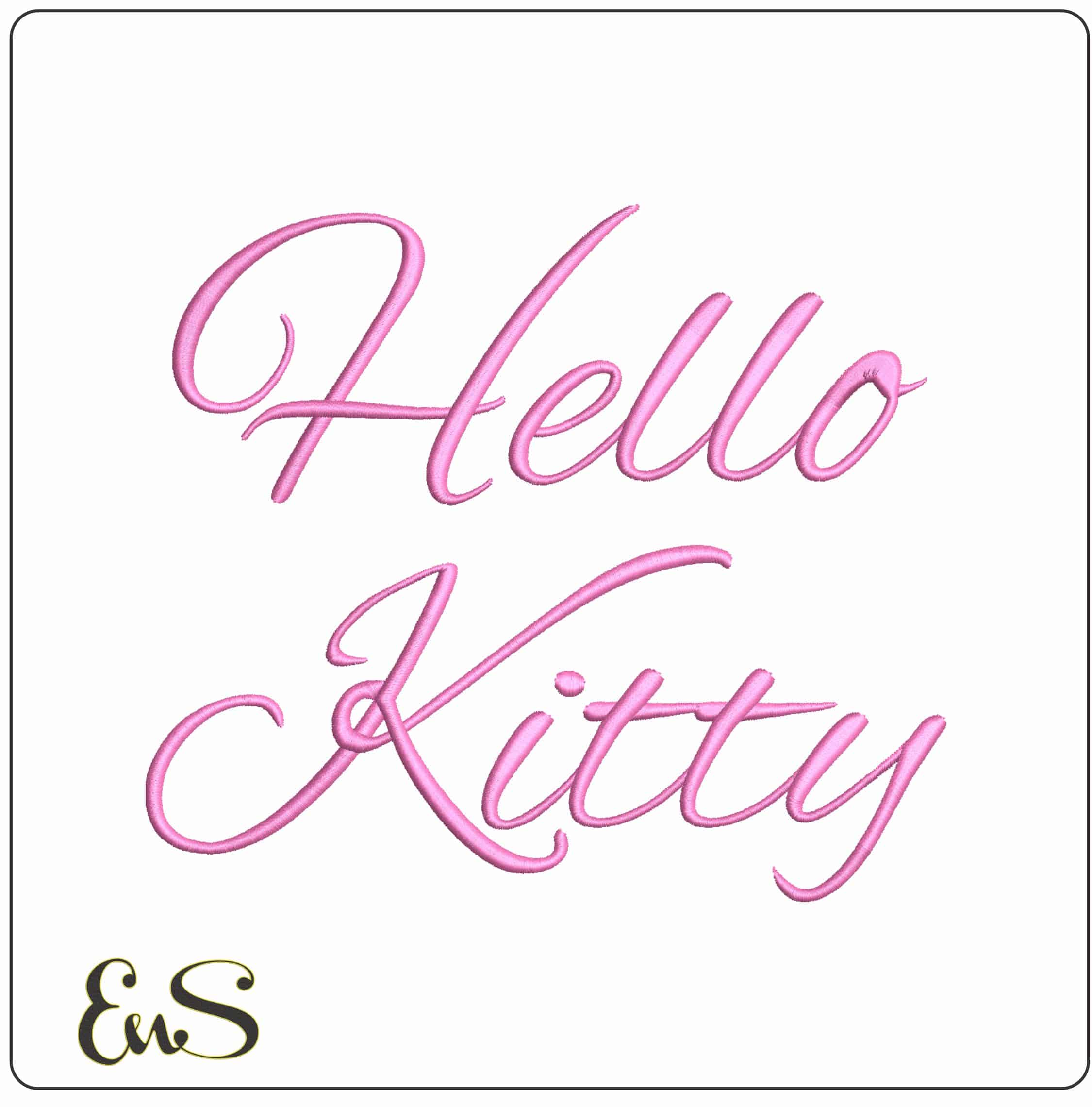 Hello Kitty Name- Elegant embroidery design file - instant download