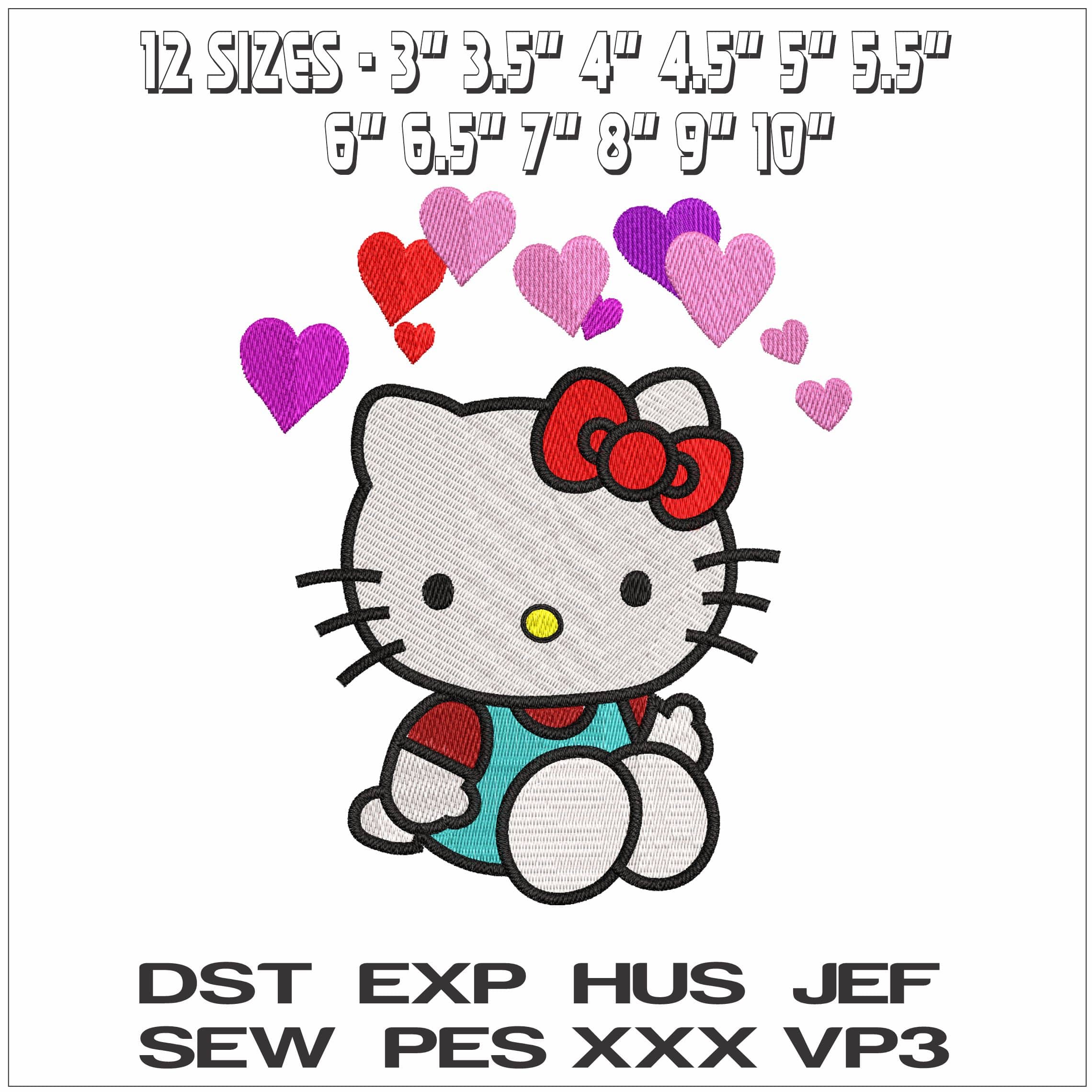 Hello Kitty Sitting Down- Elegant embroidery design file - instant download — view 2
