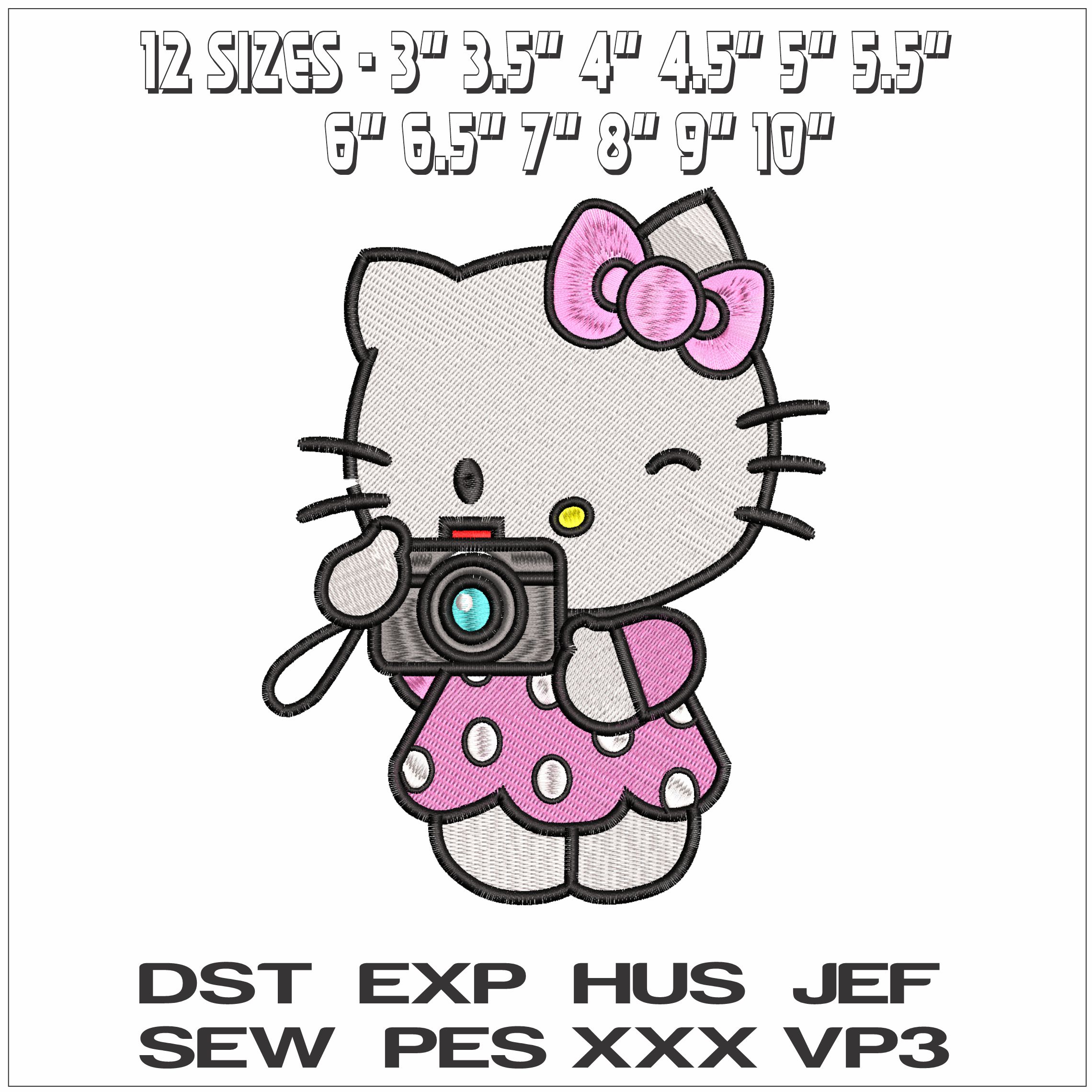 Hello Kitty Snapshot- Elegant embroidery design file - instant download — view 2