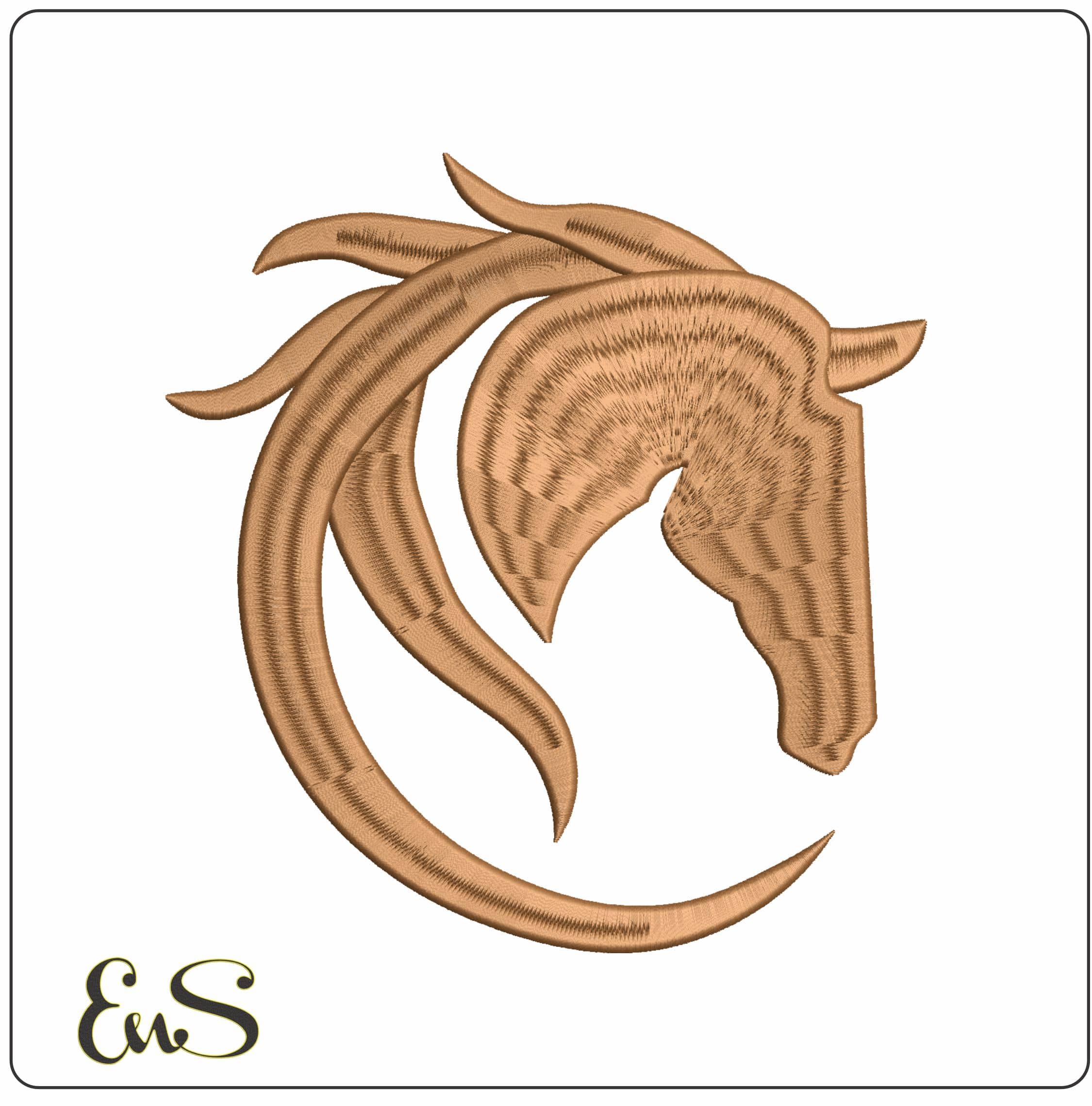 Horse Revelations Shiloette- Elegant embroidery design file - instant download
