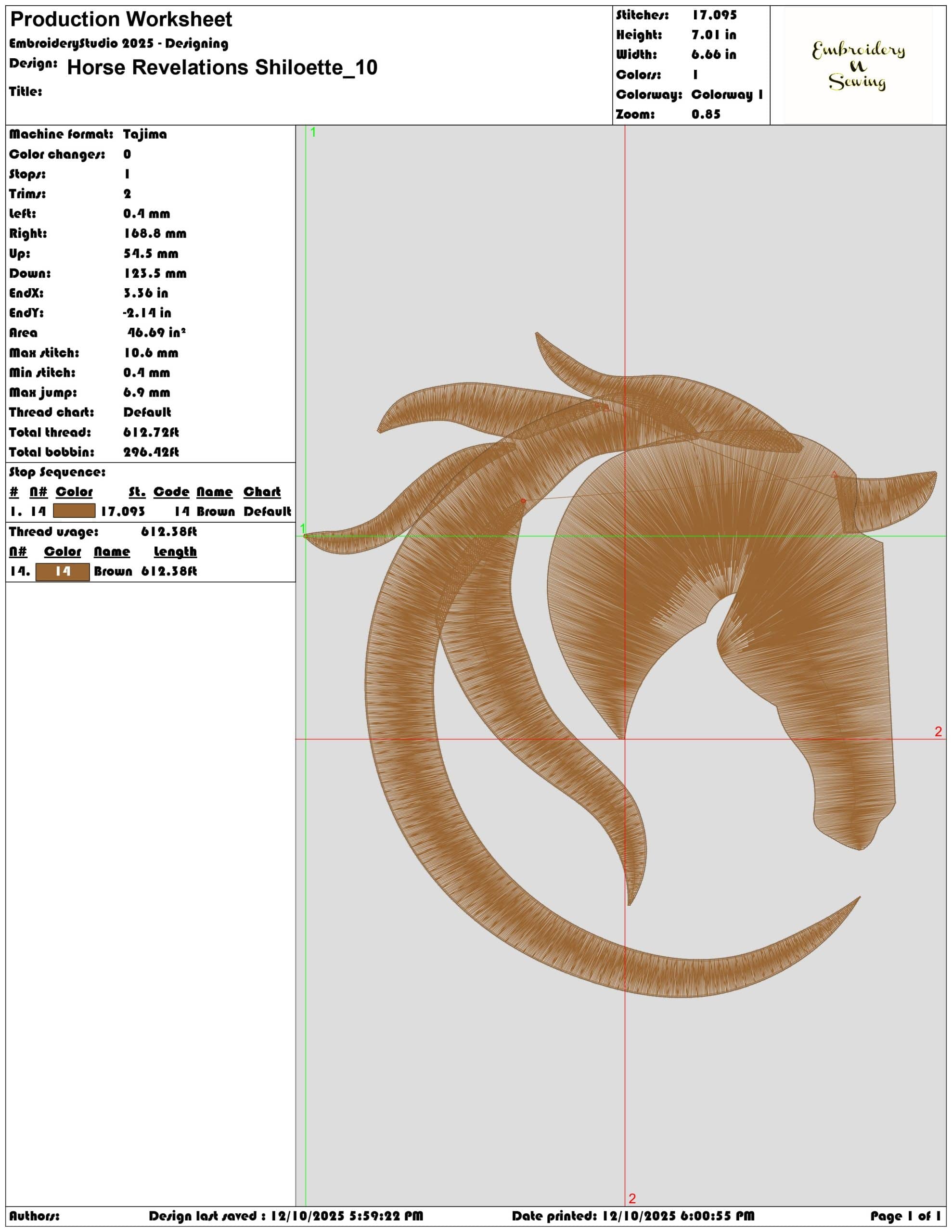 Horse Revelations Shiloette- Elegant embroidery design file - instant download — view 3
