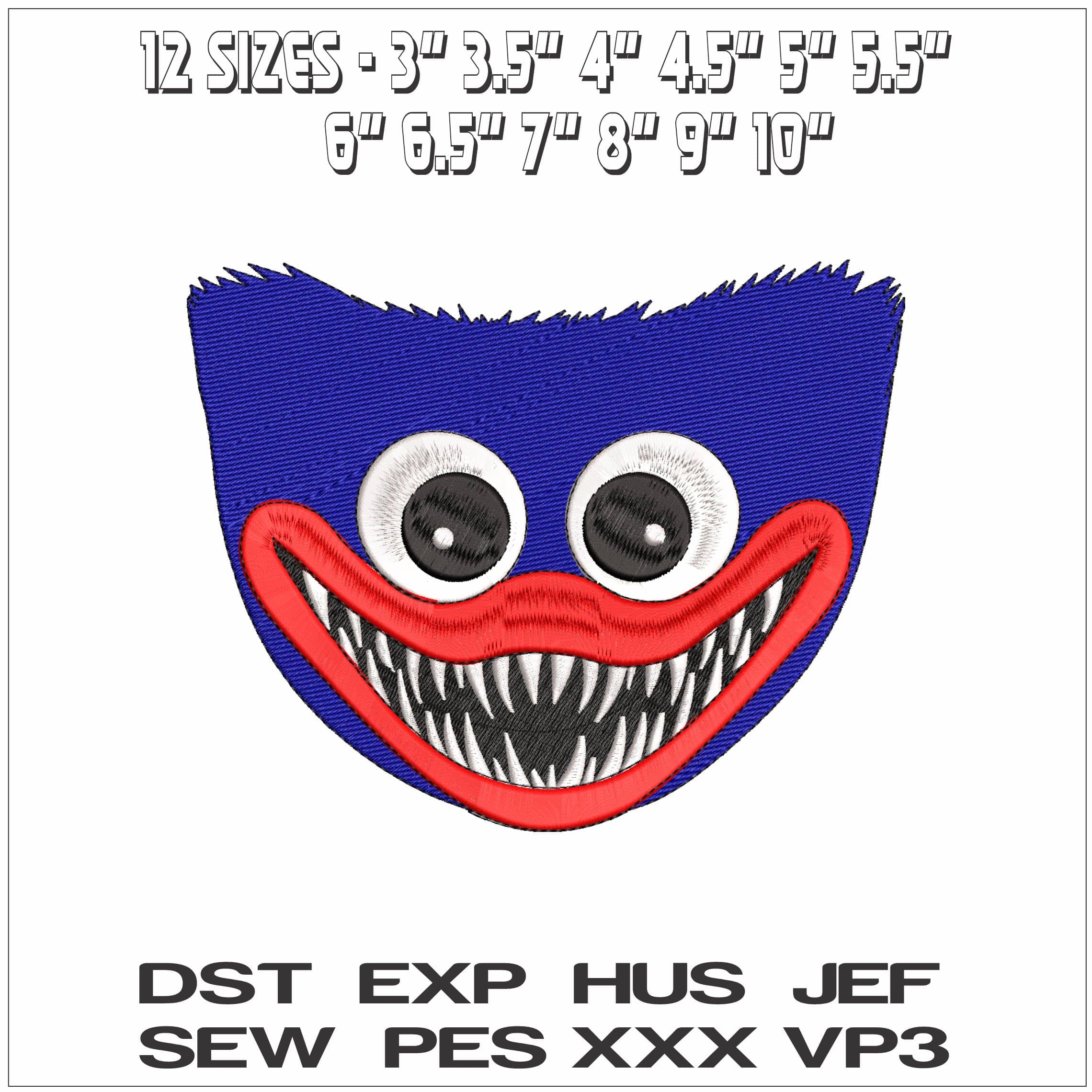 Huggy Wuggy Head- Elegant embroidery design file - instant download — view 2