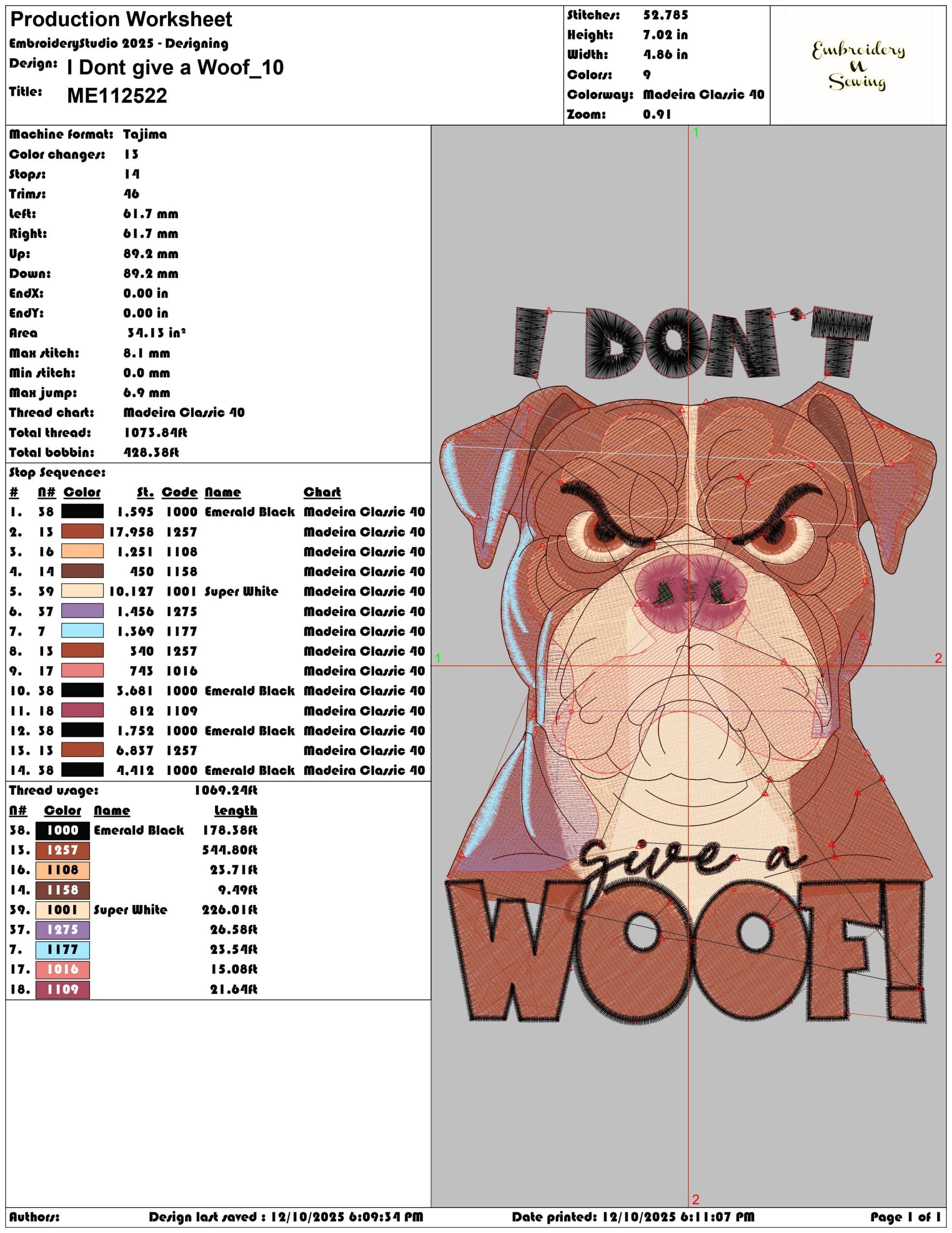 I Dont give a Woof- Elegant embroidery design file - instant download — view 3