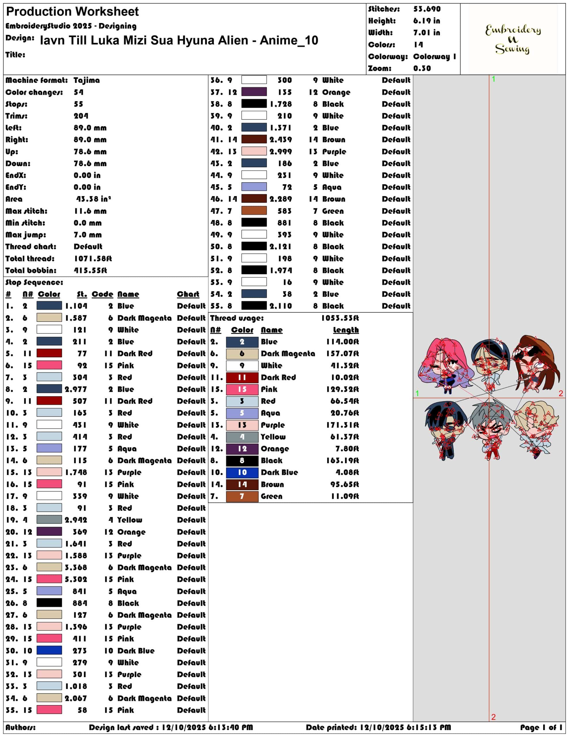 Iavn Till Luka Mizi Sua Hyuna Alien Anime- Elegant embroidery design file - instant download — view 3