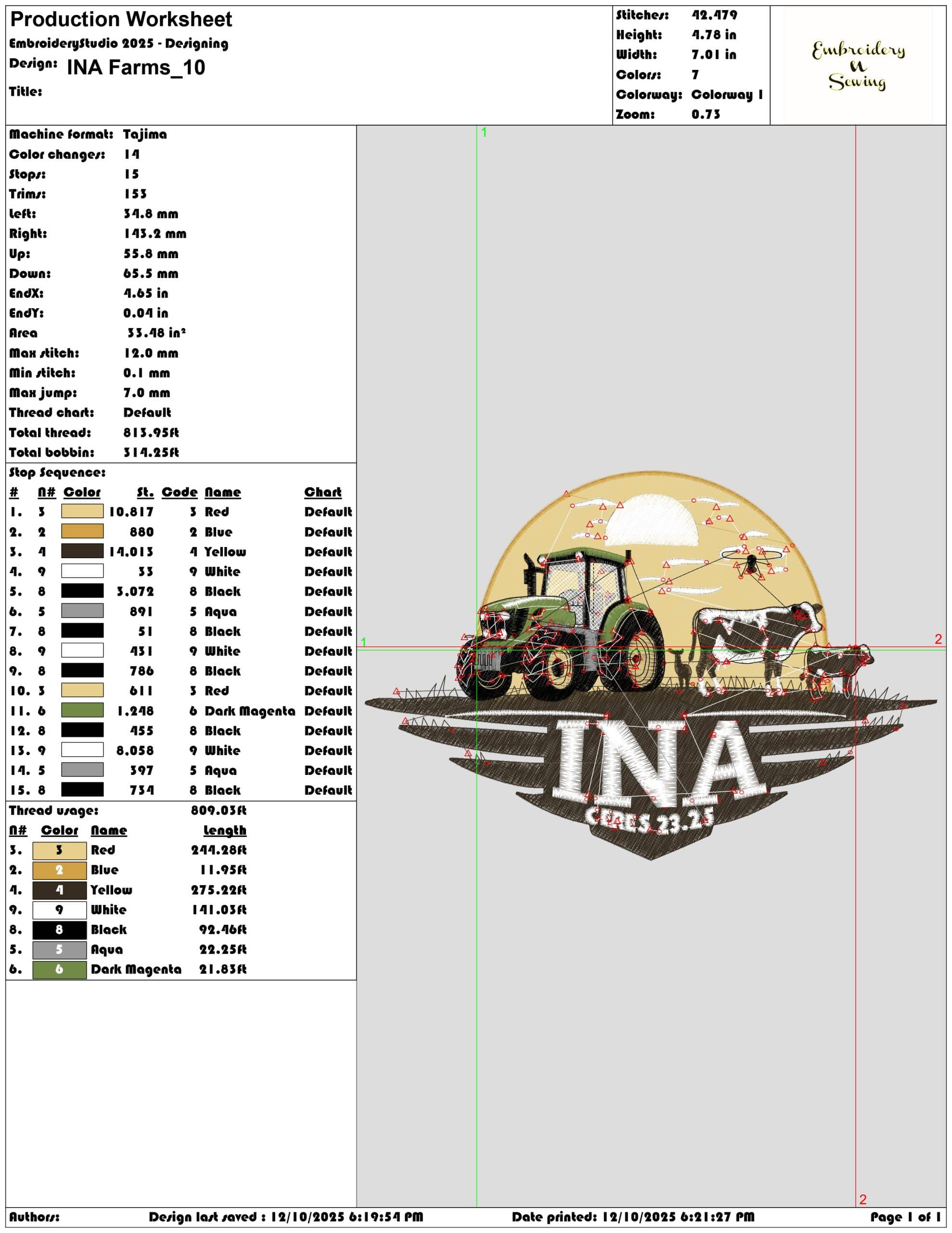 INA Farms- Elegant embroidery design file - instant download — view 3