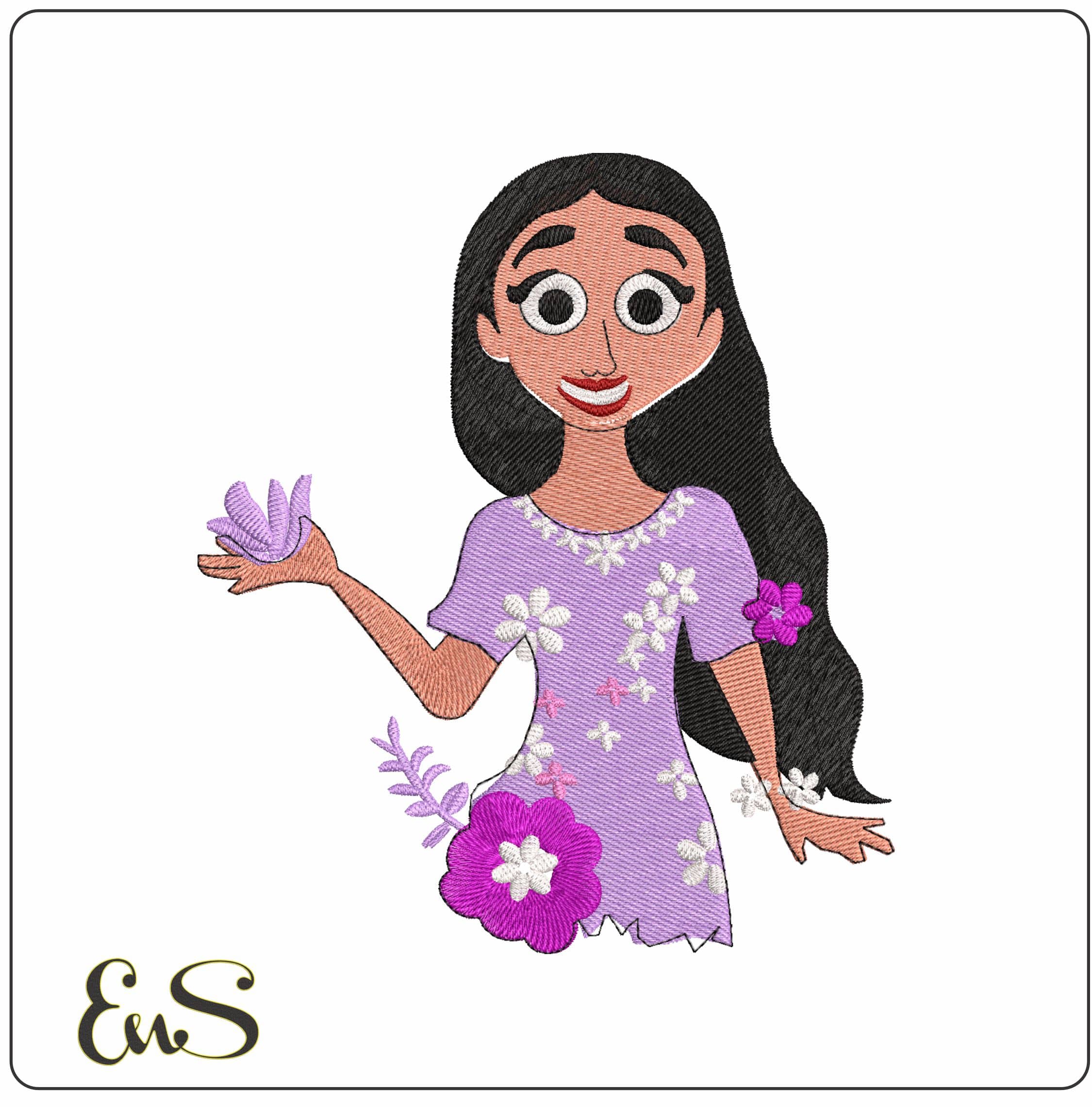 Isabela Madrigal Encanto- Elegant embroidery design file - instant download