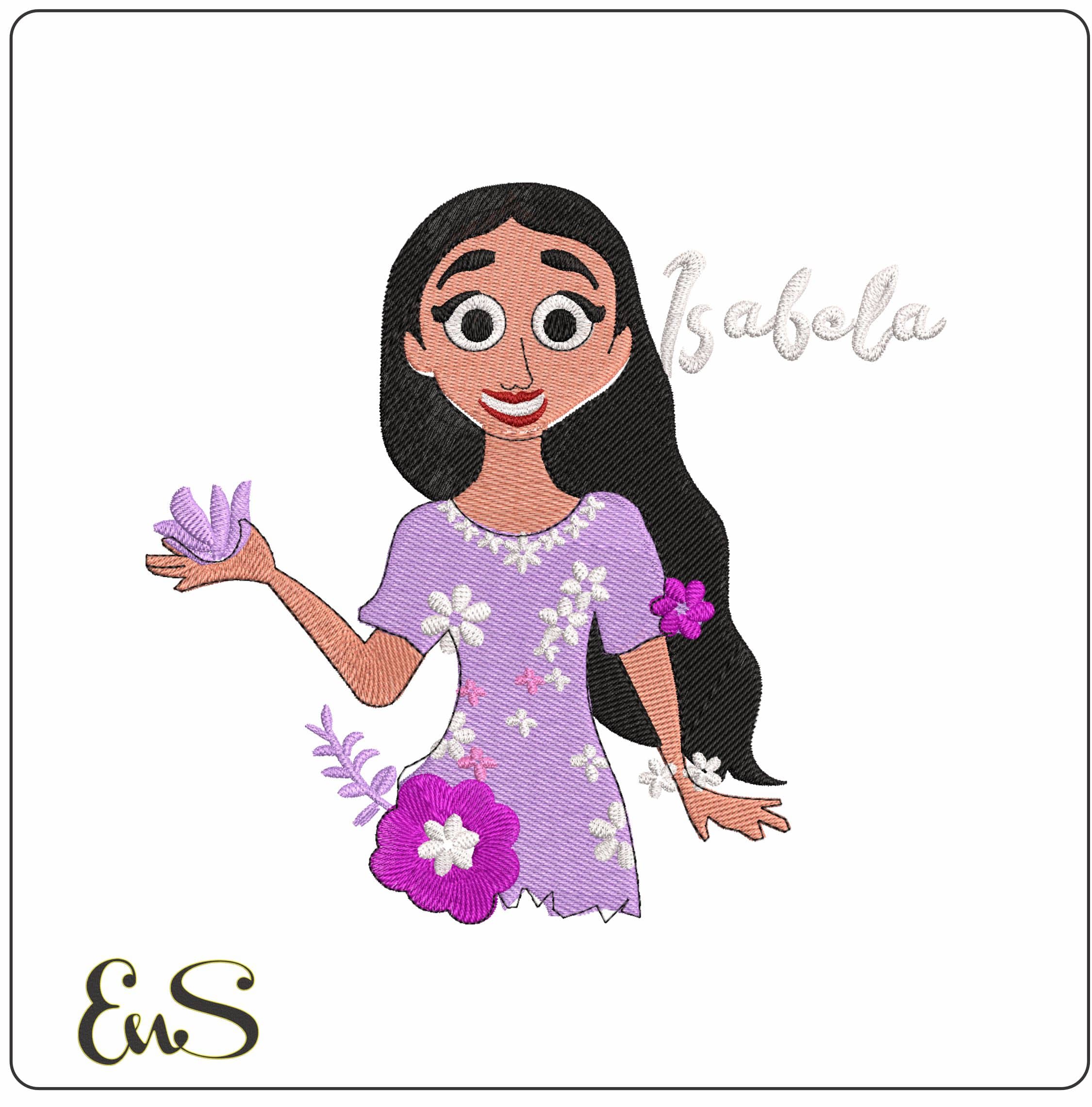 Isabela Madrigal with Name Encanto- Elegant embroidery design file - instant download
