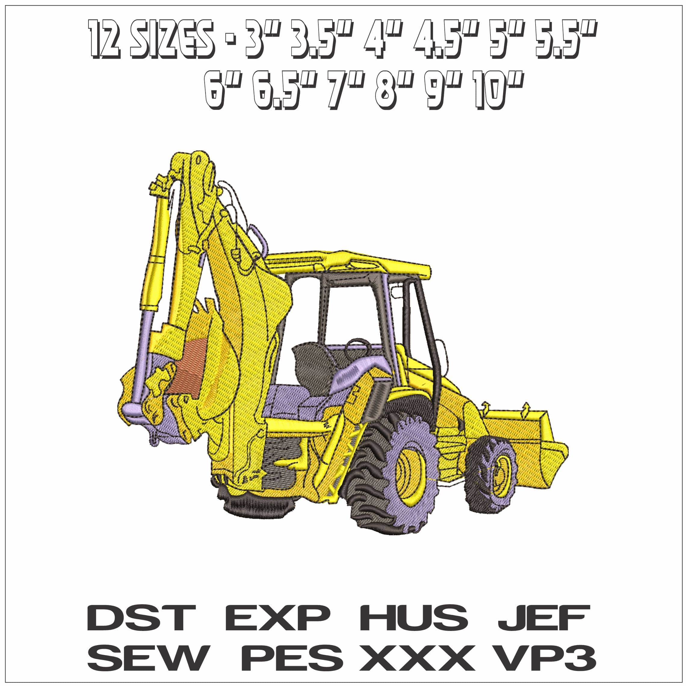 JCB Digger- Elegant embroidery design file - instant download — view 2