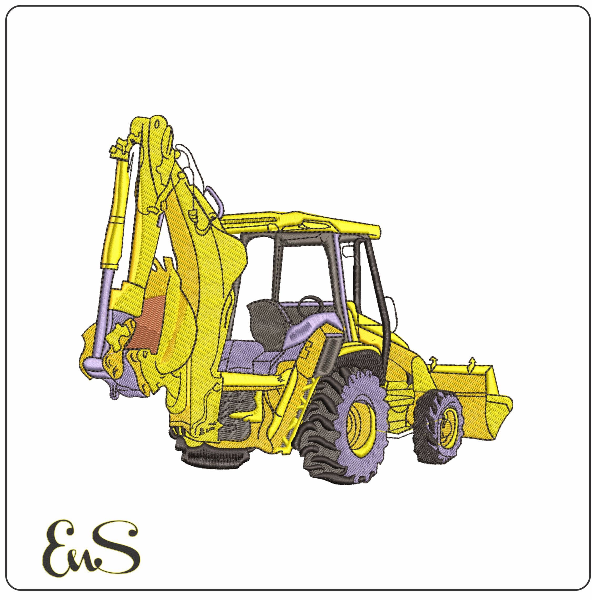 JCB Digger- Elegant embroidery design file - instant download