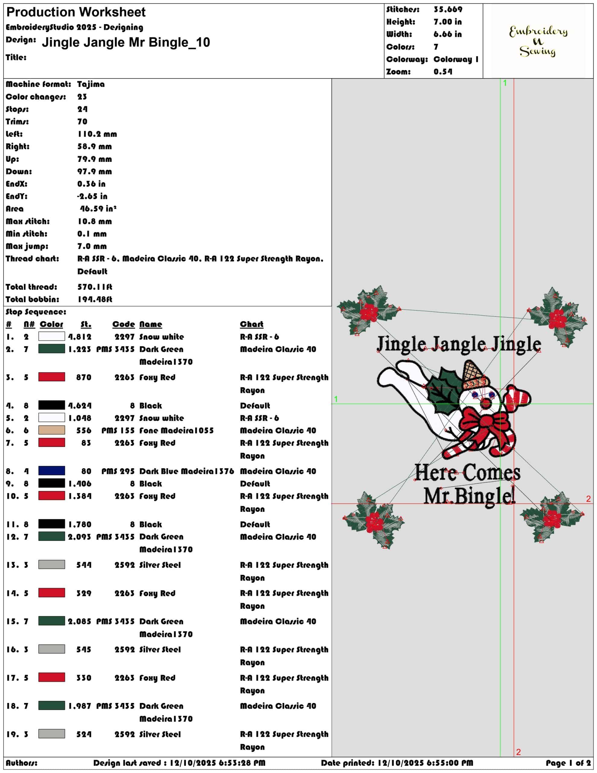 Jingle Jangle Mr Bingle- Elegant embroidery design file - instant download — view 3