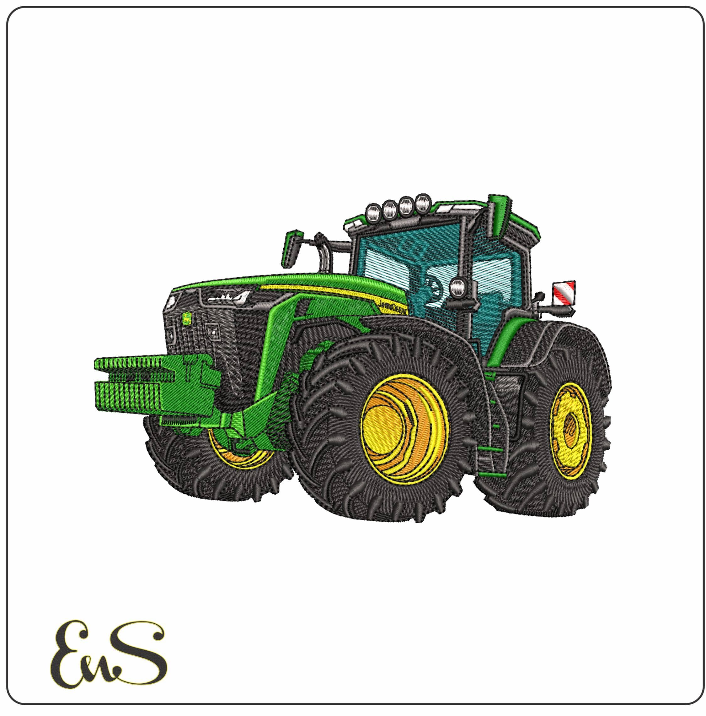 John Deere 410 Tractor- Elegant embroidery design file - instant download