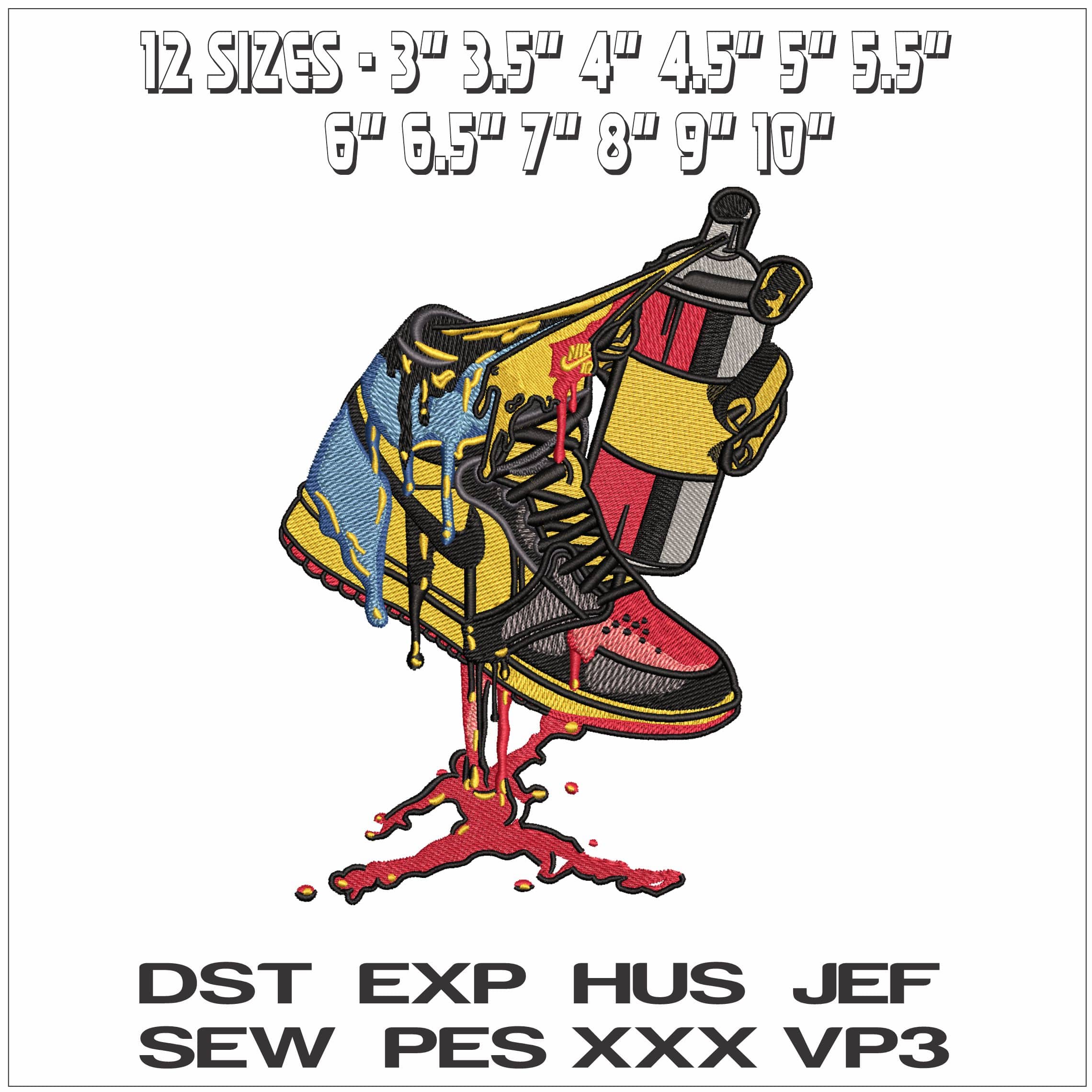 Jordan Sneaker Logo Spray Can- Elegant embroidery design file - instant download — view 2