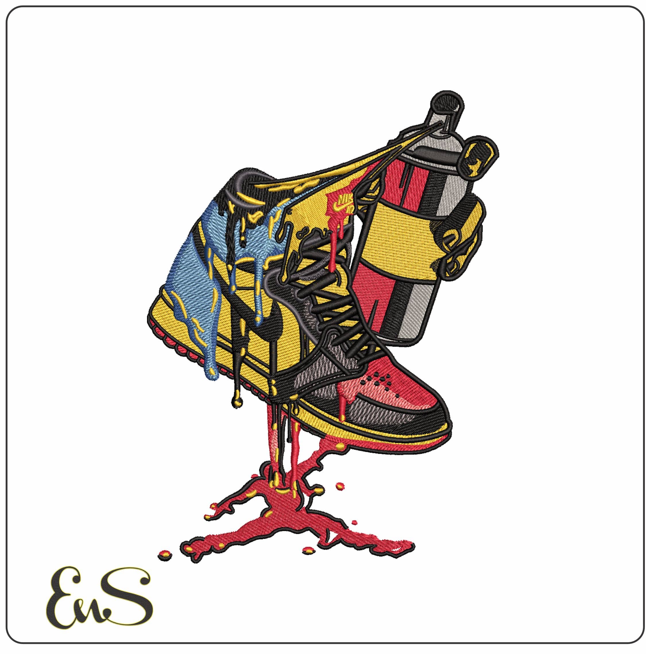 Jordan Sneaker Logo Spray Can- Elegant embroidery design file - instant download