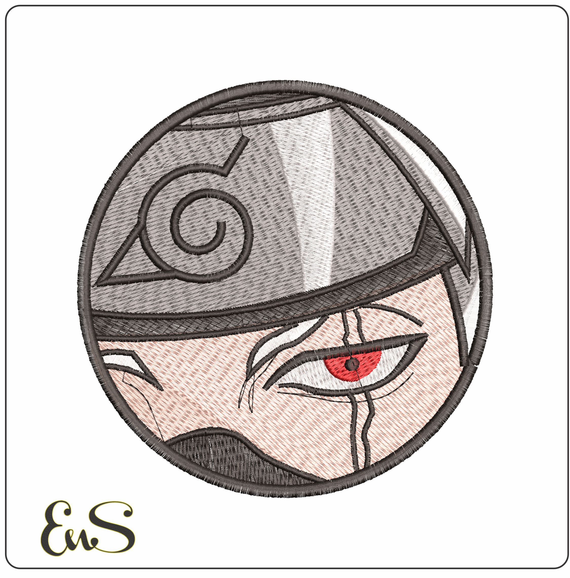 Kakashi Hatake Eyes Naruto Anime- Elegant embroidery design file - instant download