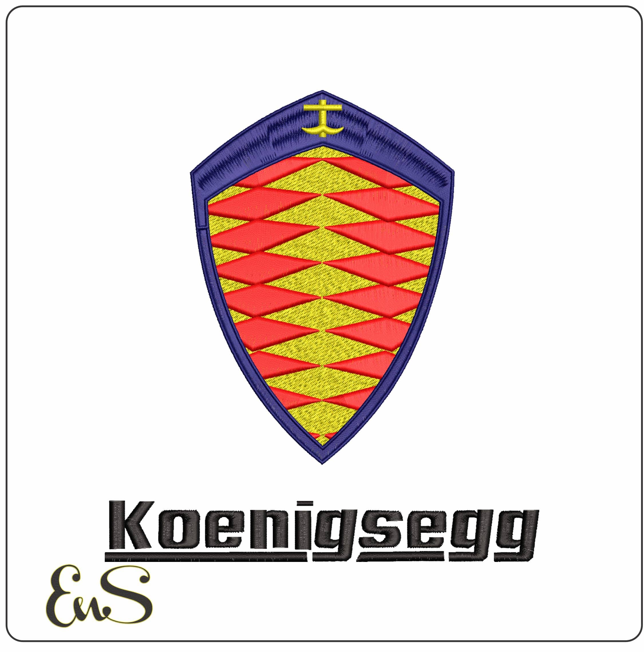 Koenigsegg With Name- Elegant embroidery design file - instant download