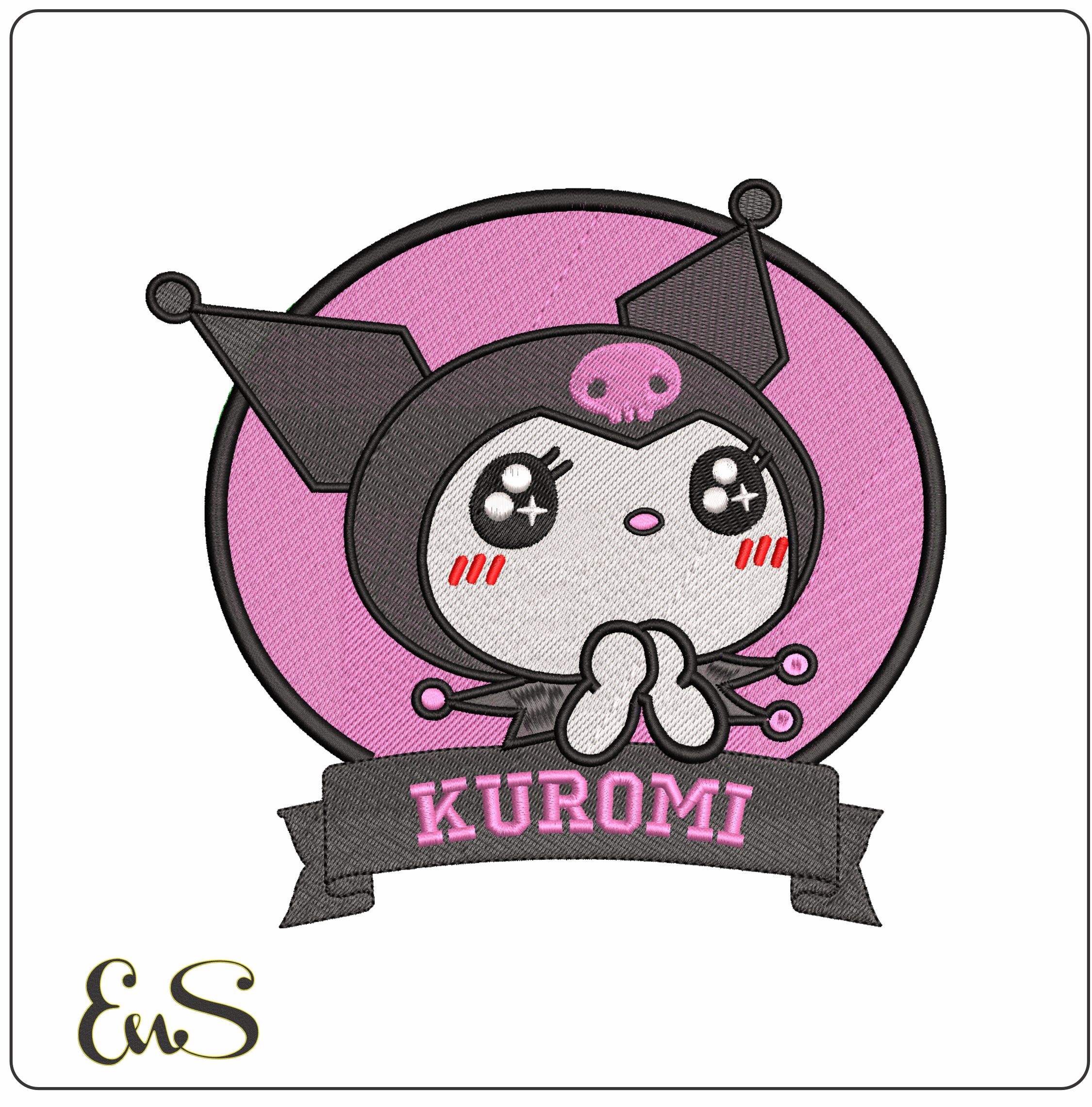 Kuromi Hello Kitty- Elegant embroidery design file - instant download