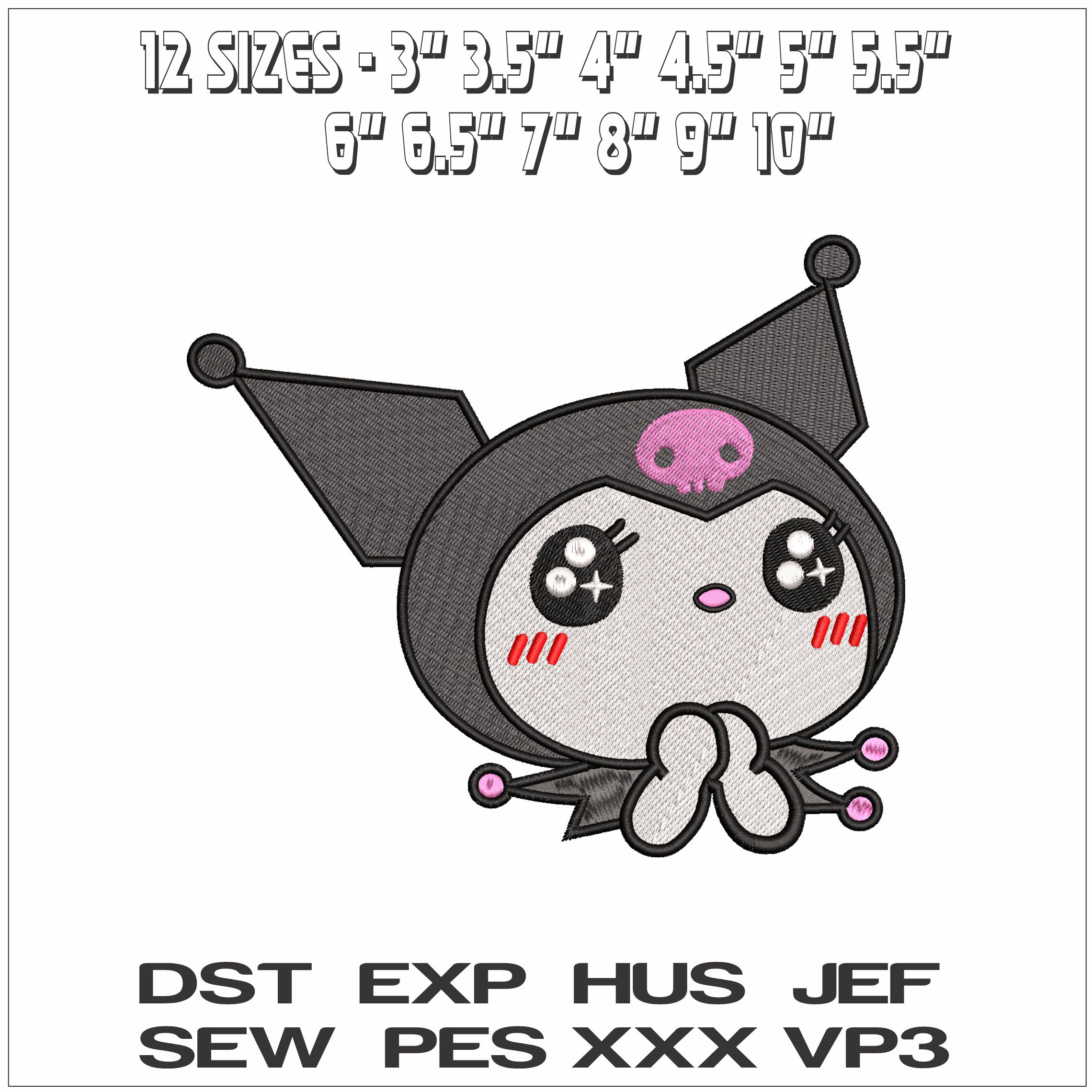 Kuromi Head Hello Kitty- Elegant embroidery design file - instant download — view 2