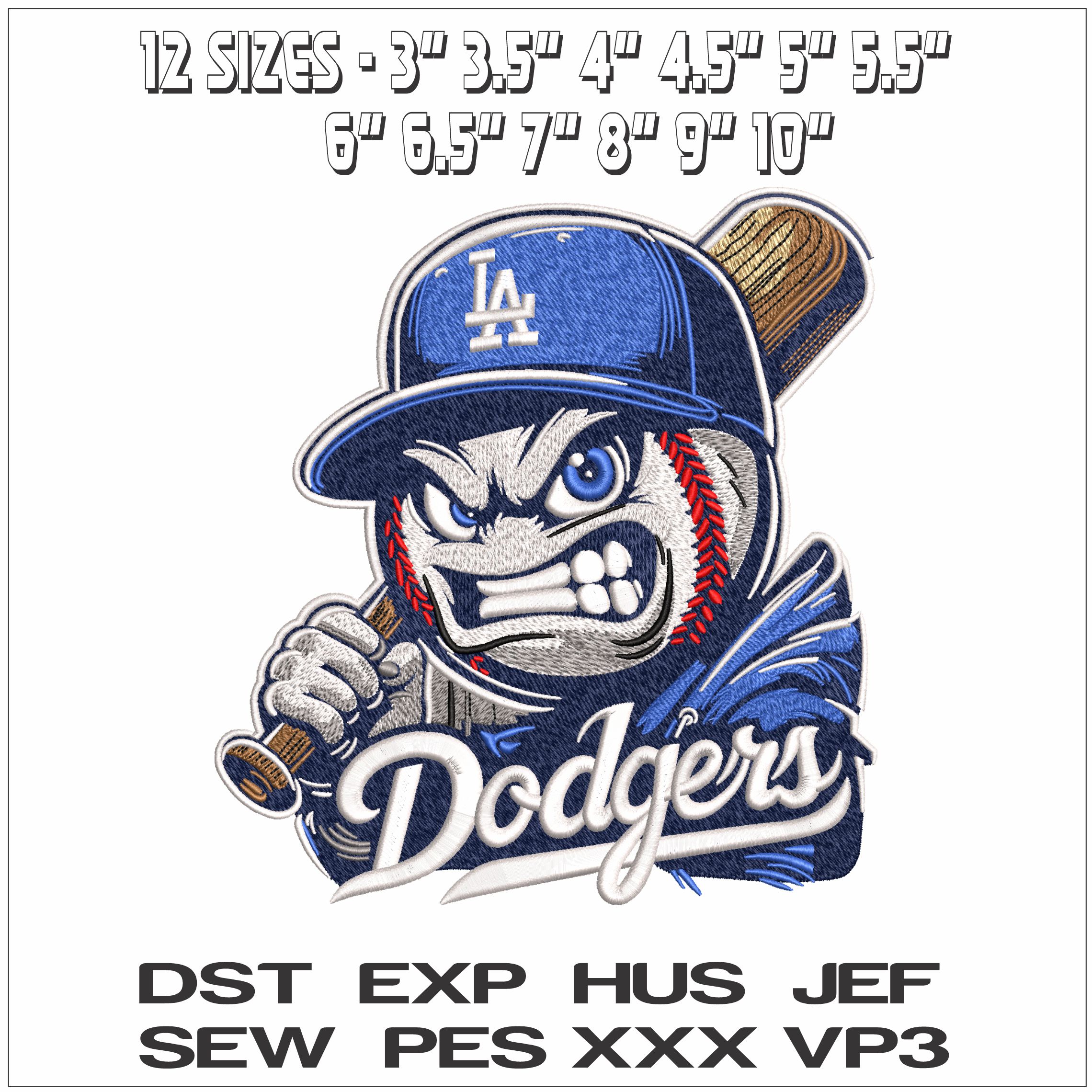 LA Dodgers Slugger Baseball- Elegant embroidery design file - instant download — view 2